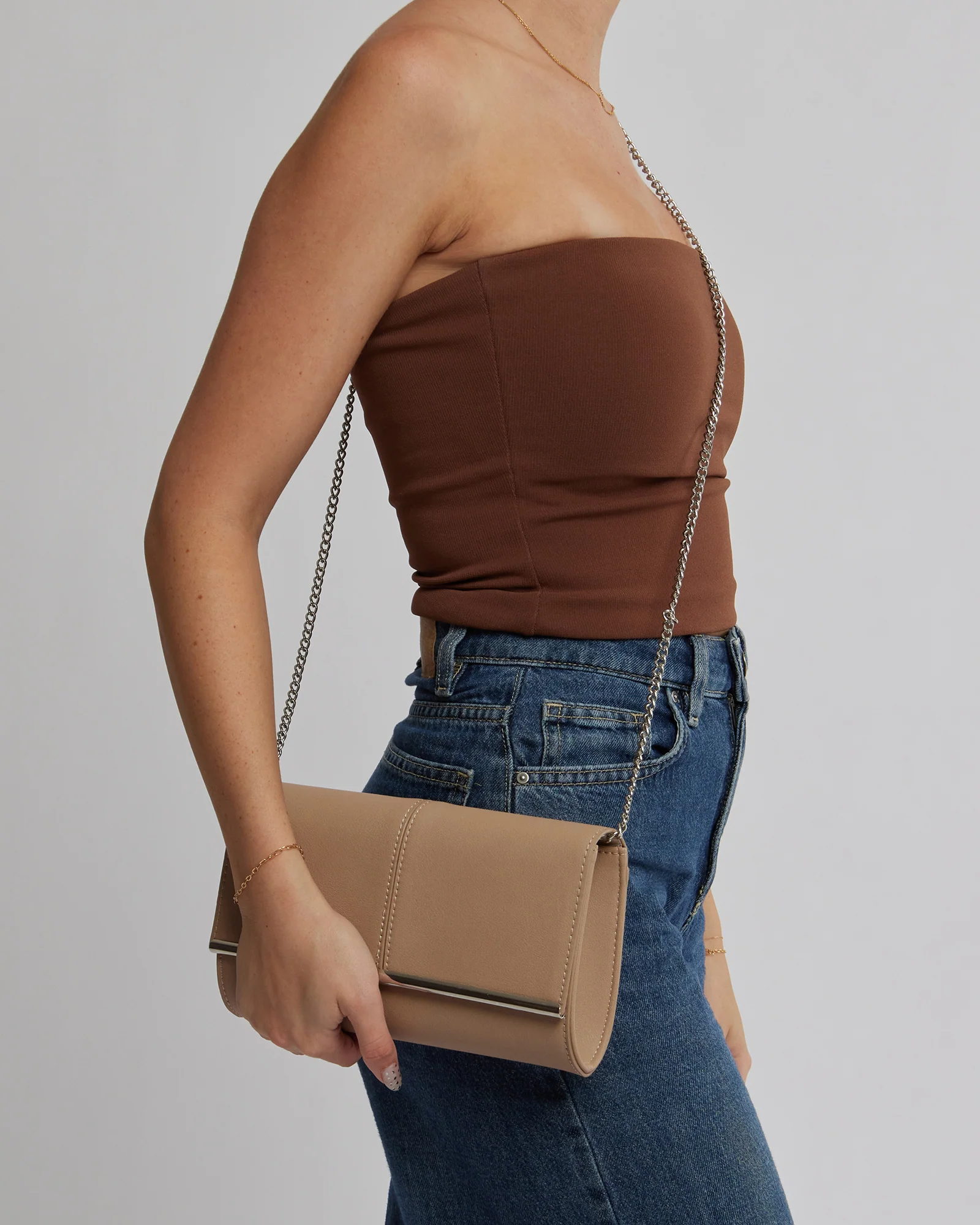 Natural Vevay Panel Clutch Bag - Image 3