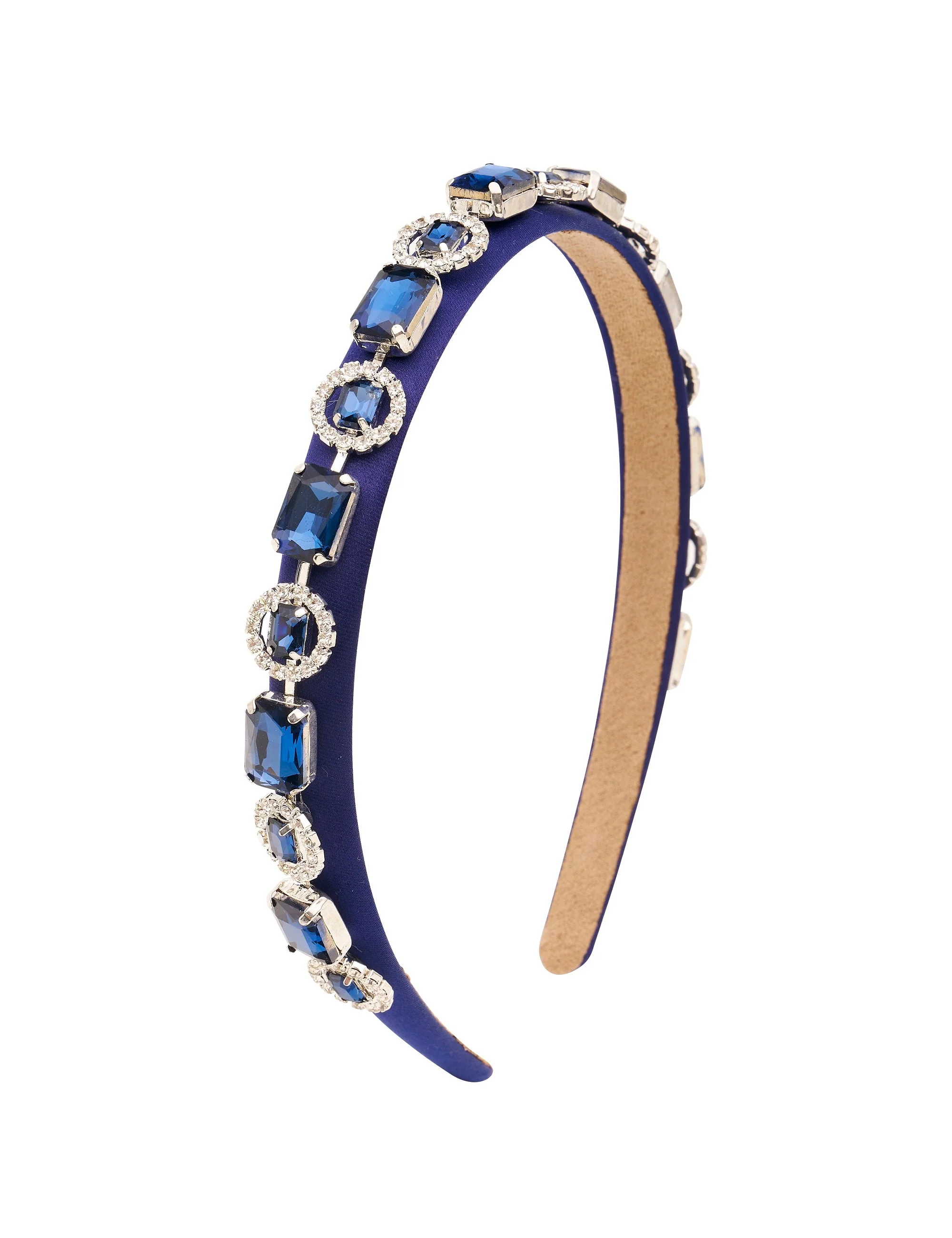 Navy Bejewelled Narrow Headband - Image 3