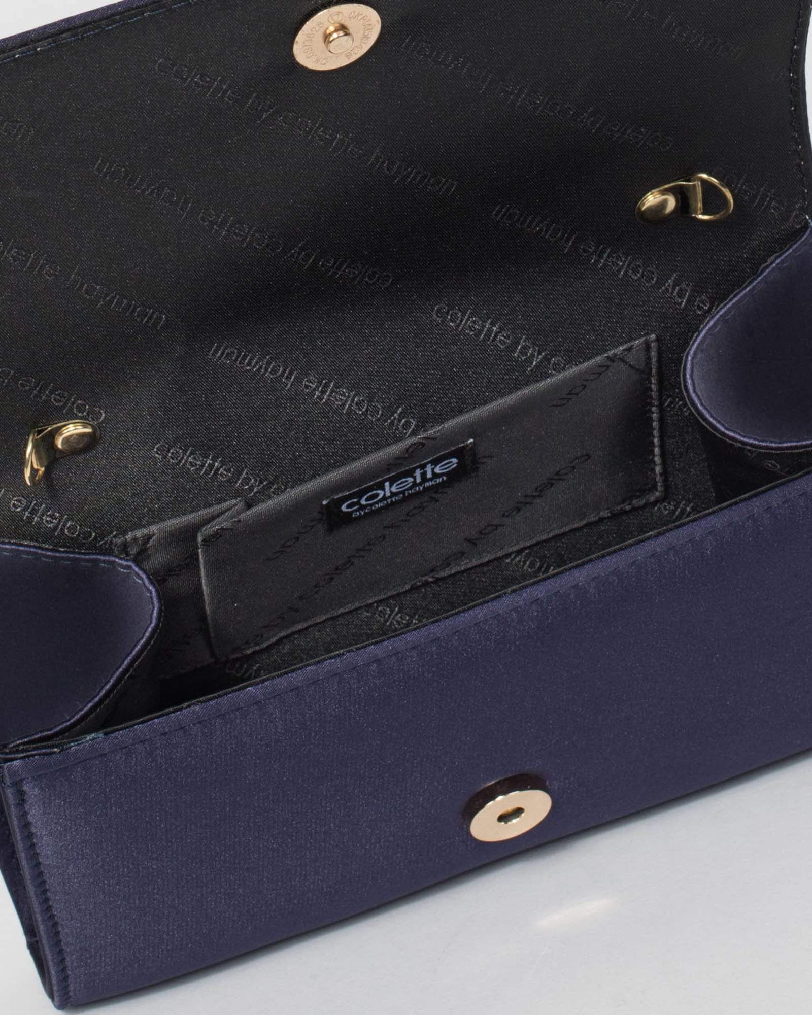 Navy Blue Lulu Crystal Clutch Bag - Image 6