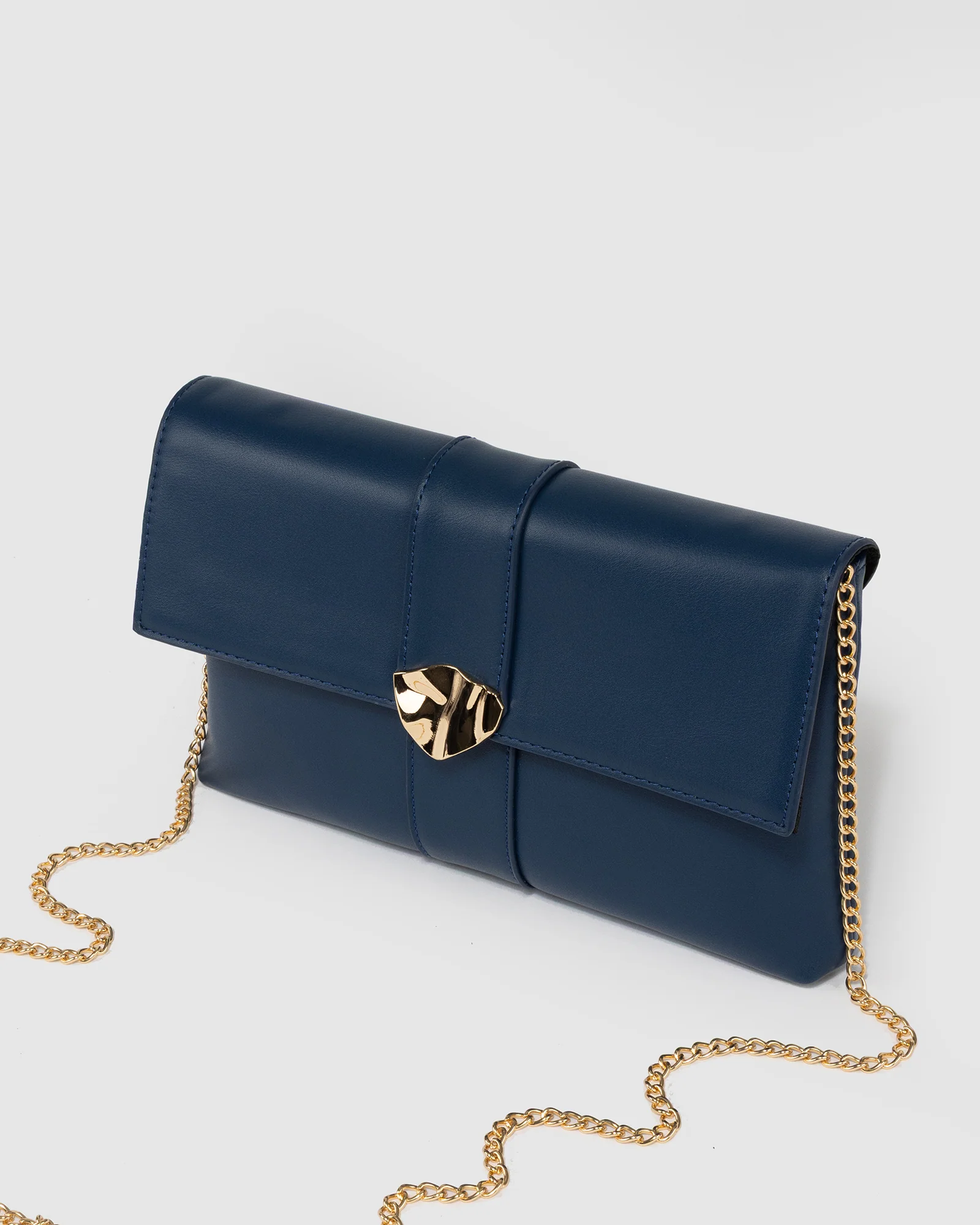 Navy Polly Flap Clutch - Image 4