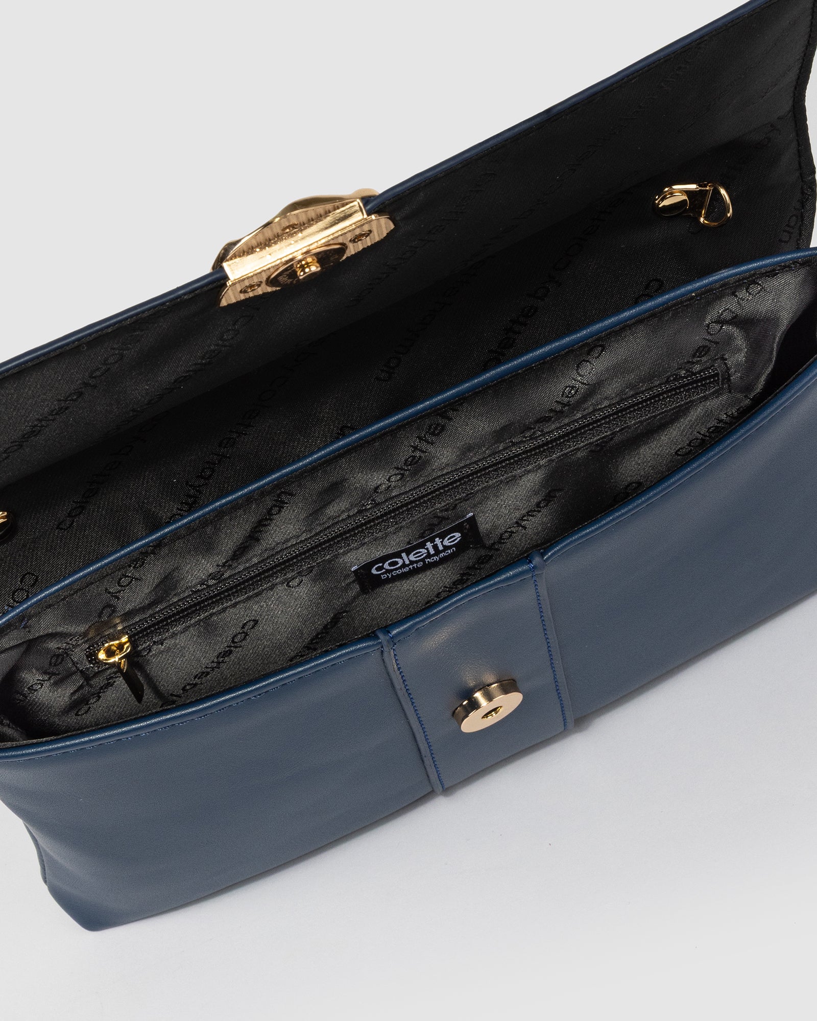Navy Polly Flap Clutch - Image 5