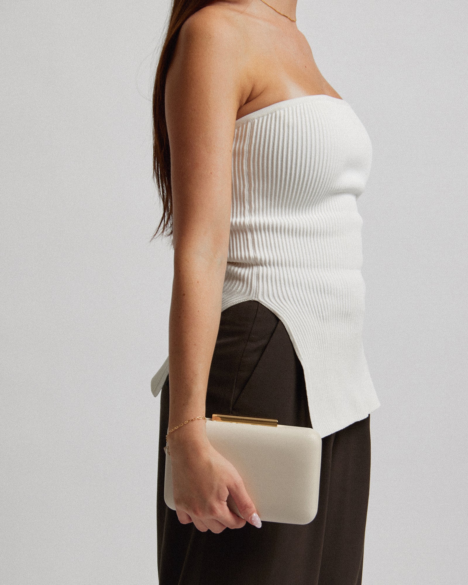 Ivory Cassie Rectangle Hardcase Clutch Bag - Image 2