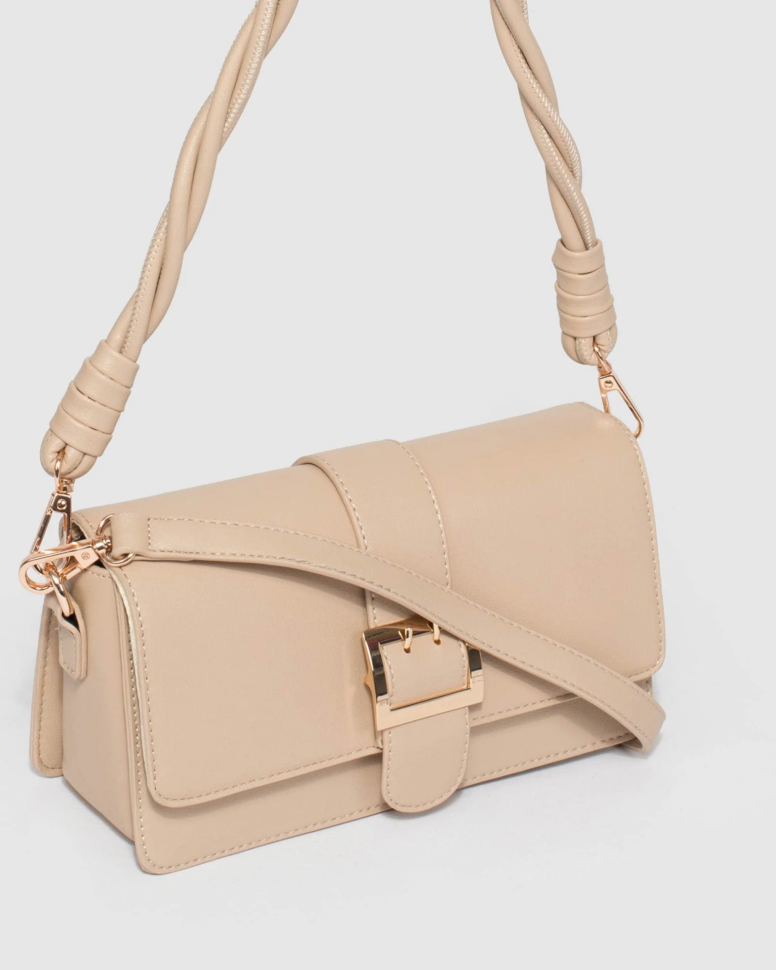 Nude Francesca Twist Shoulder Bag - Image 3