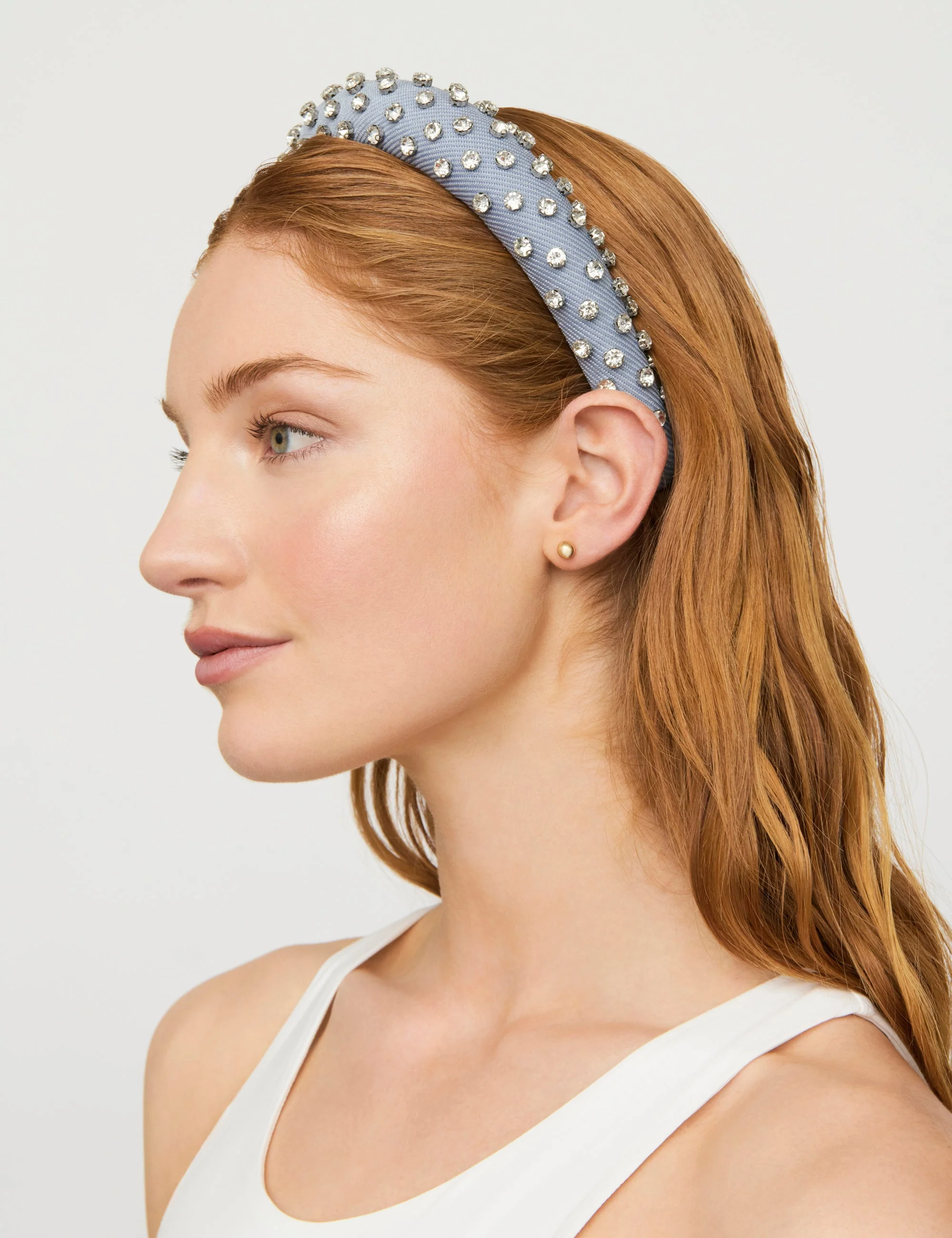Pale Blue All Over Stone Padded Headband - Image 4