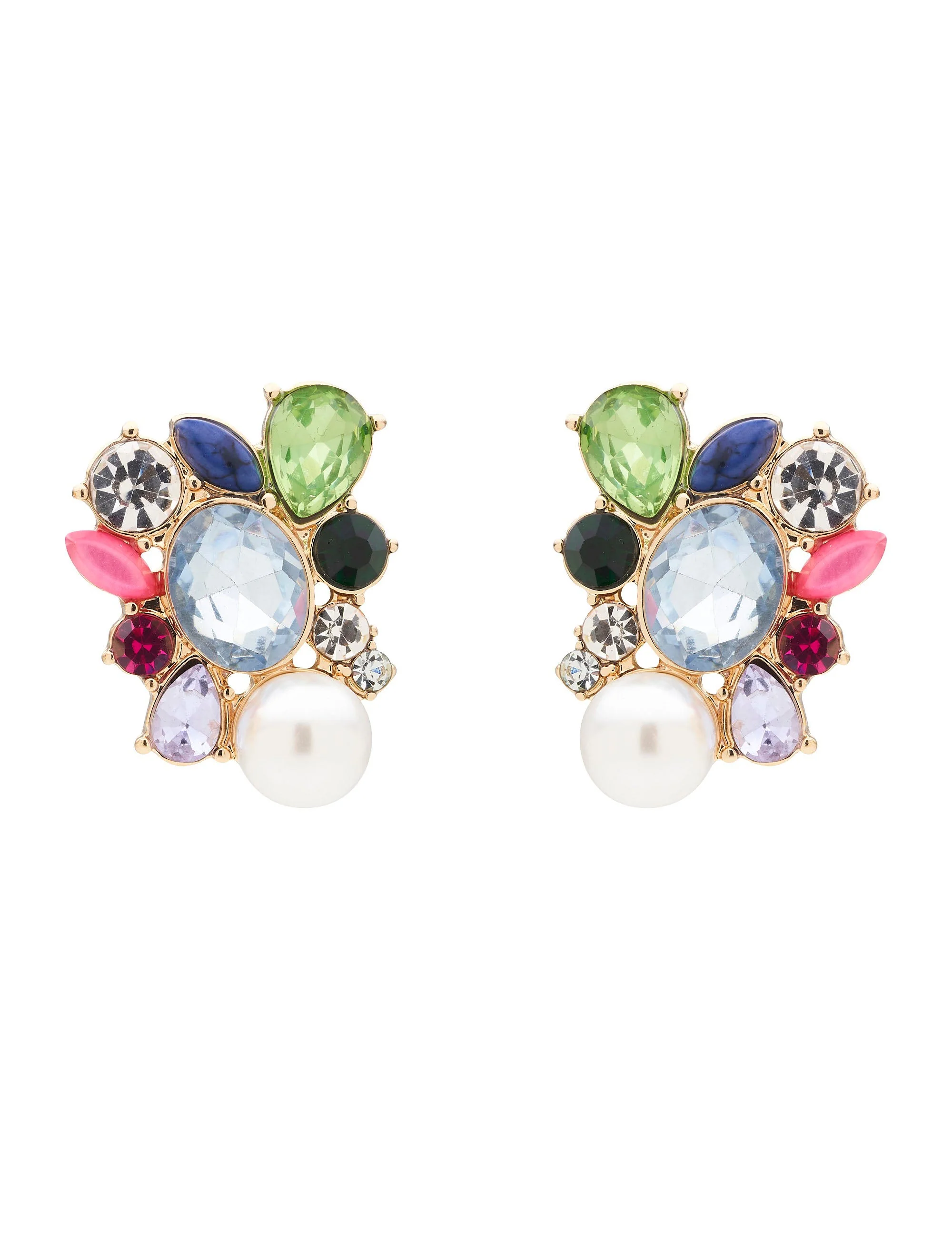PEARL COLLAGE CLUSTER EARRING