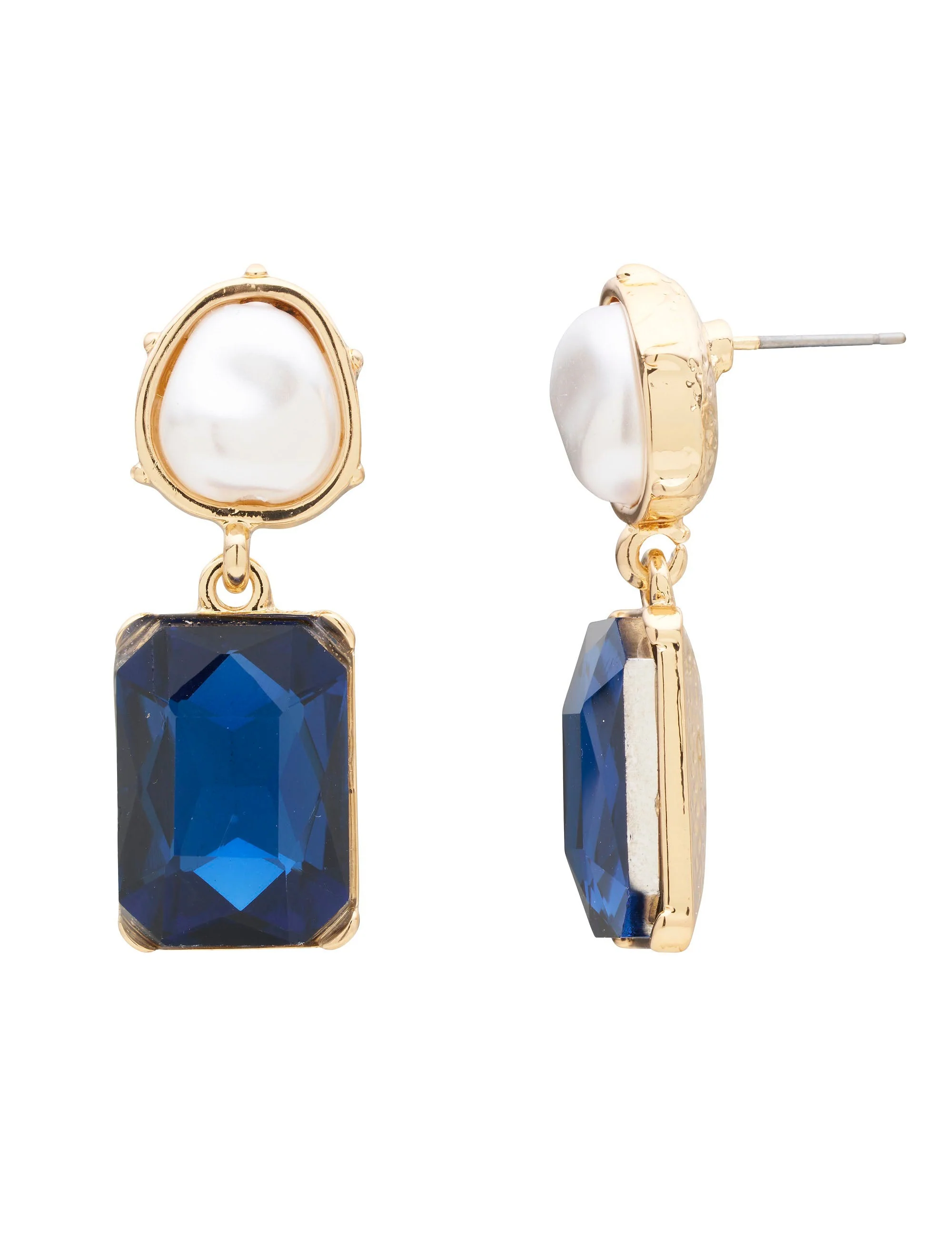 PEARLINE RECTANGLE STONE EARRING - Image 3