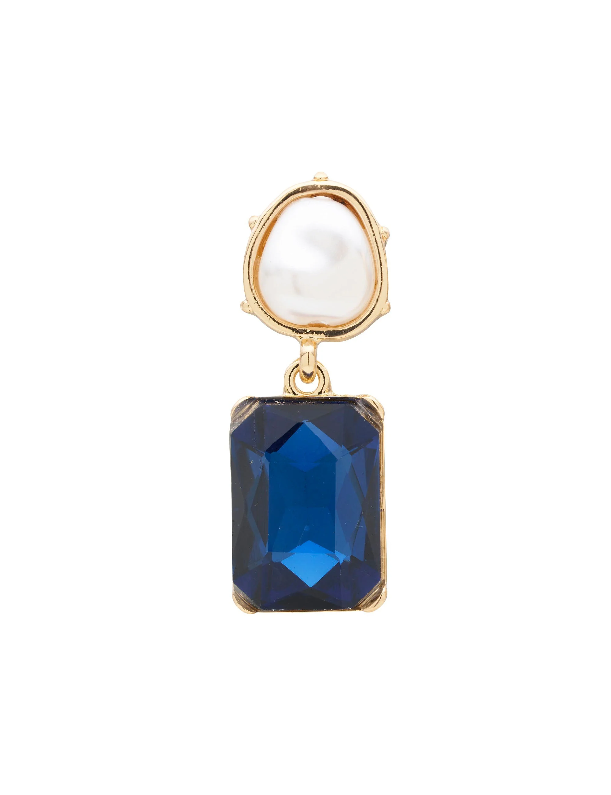 PEARLINE RECTANGLE STONE EARRING - Image 4