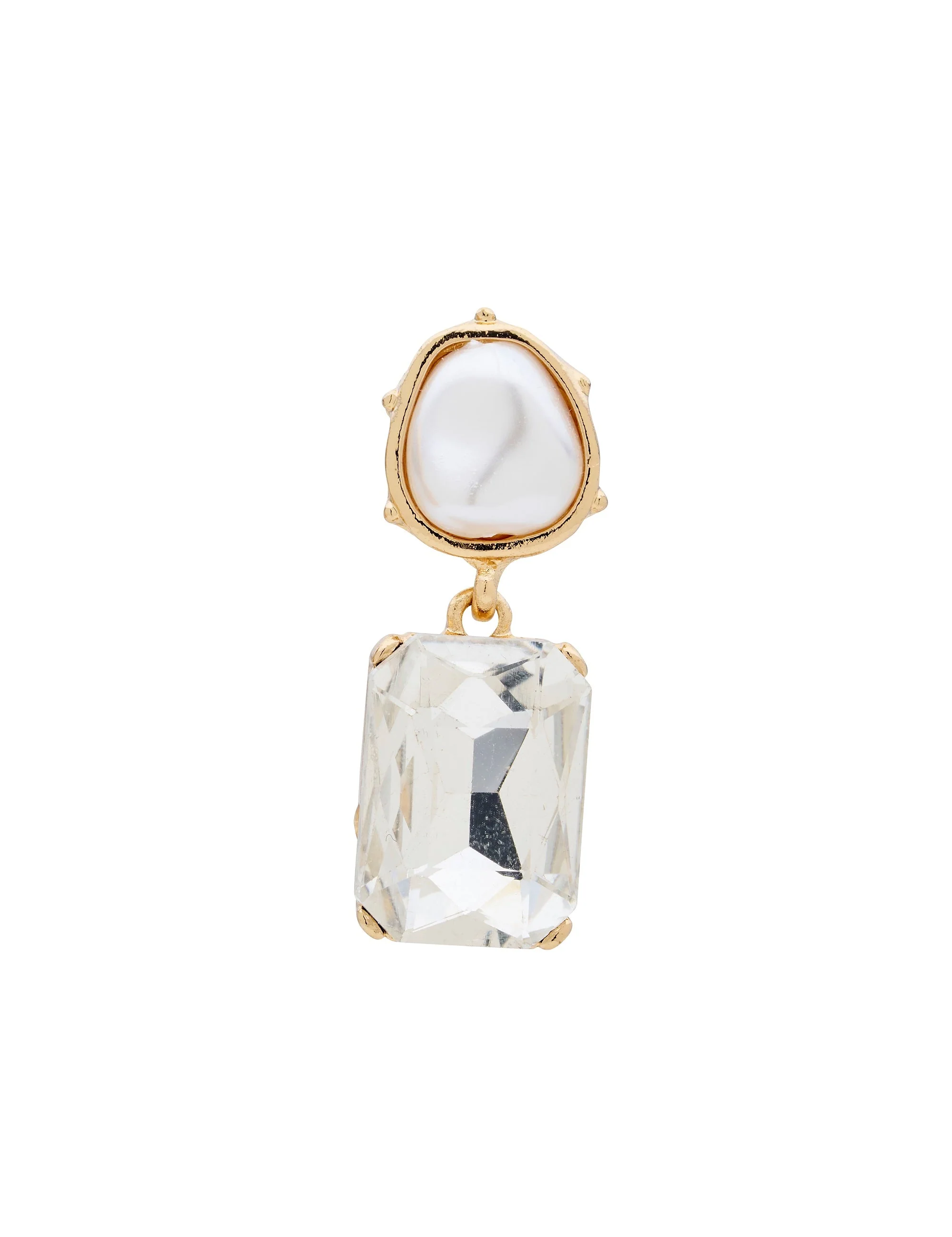 PEARLINE RECTANGLE STONE EARRING - Image 4