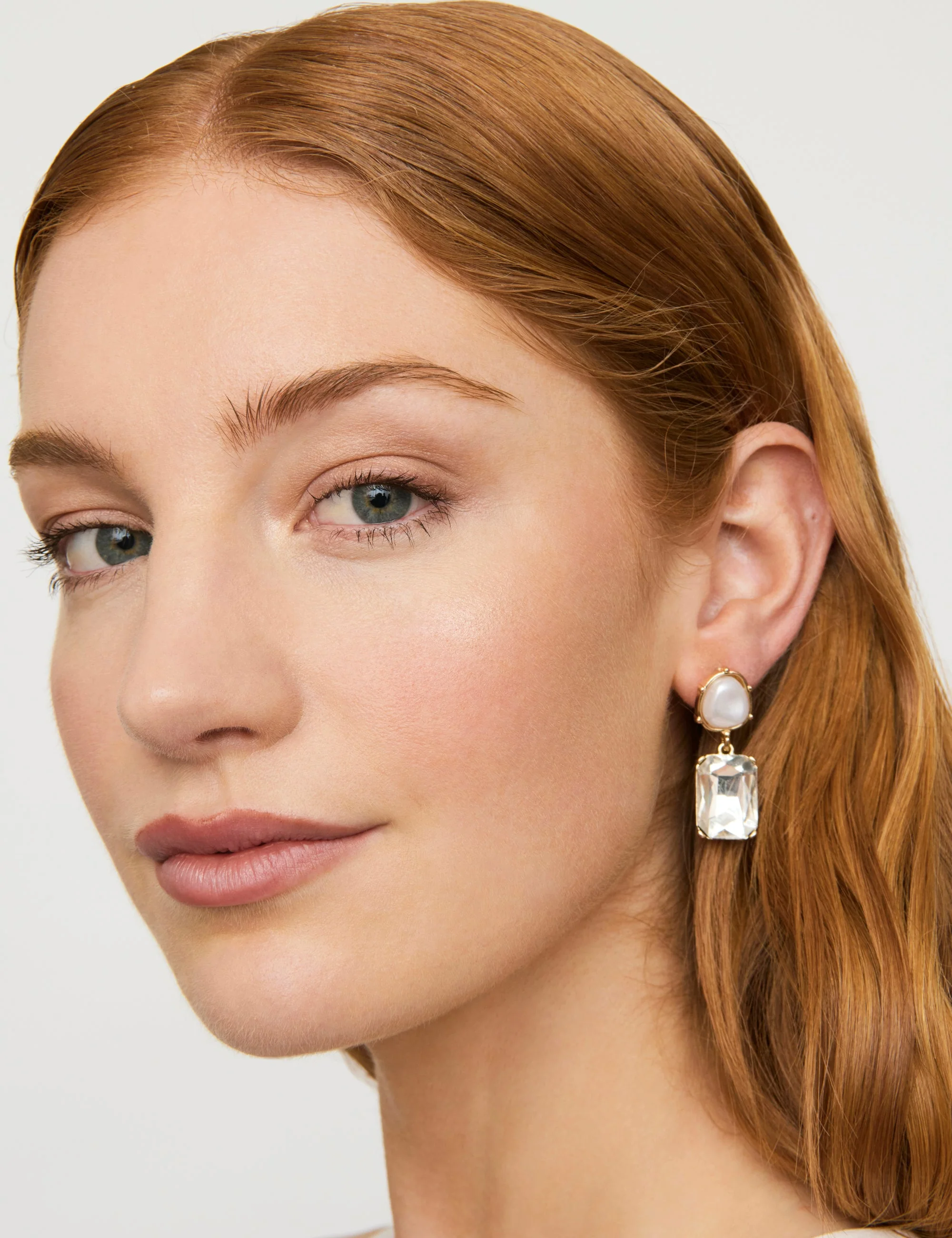 PEARLINE RECTANGLE STONE EARRING - Image 5