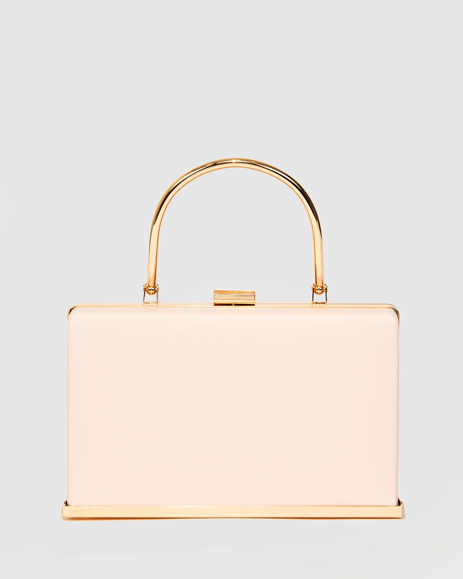 Pink Drew Top Handle Clutch Bag