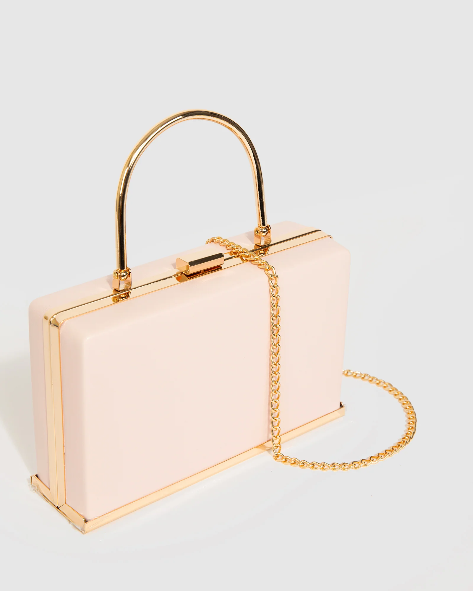 Pink Drew Top Handle Clutch Bag - Image 4