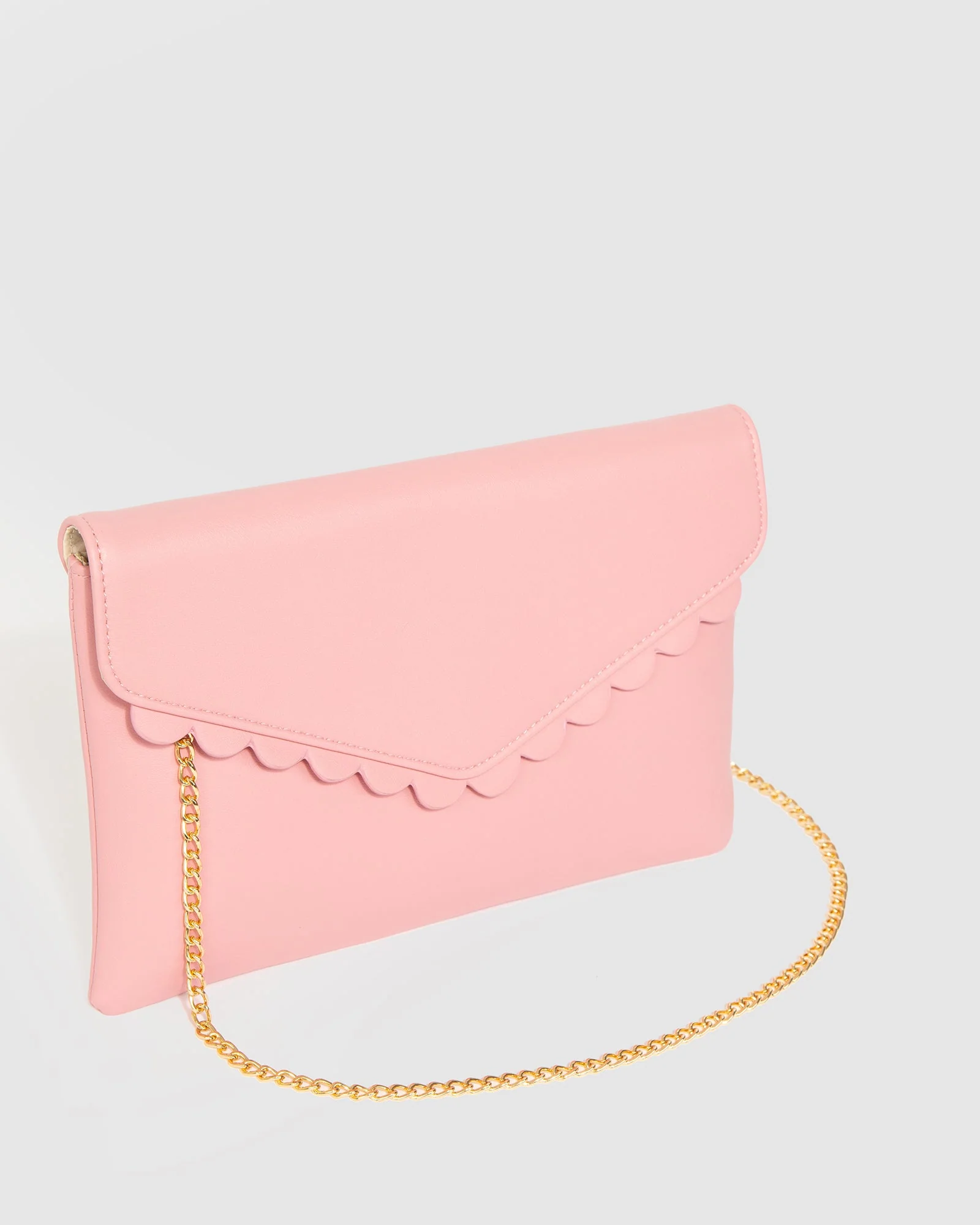 Pink Jordana Scallop Clutch Bag - Image 3