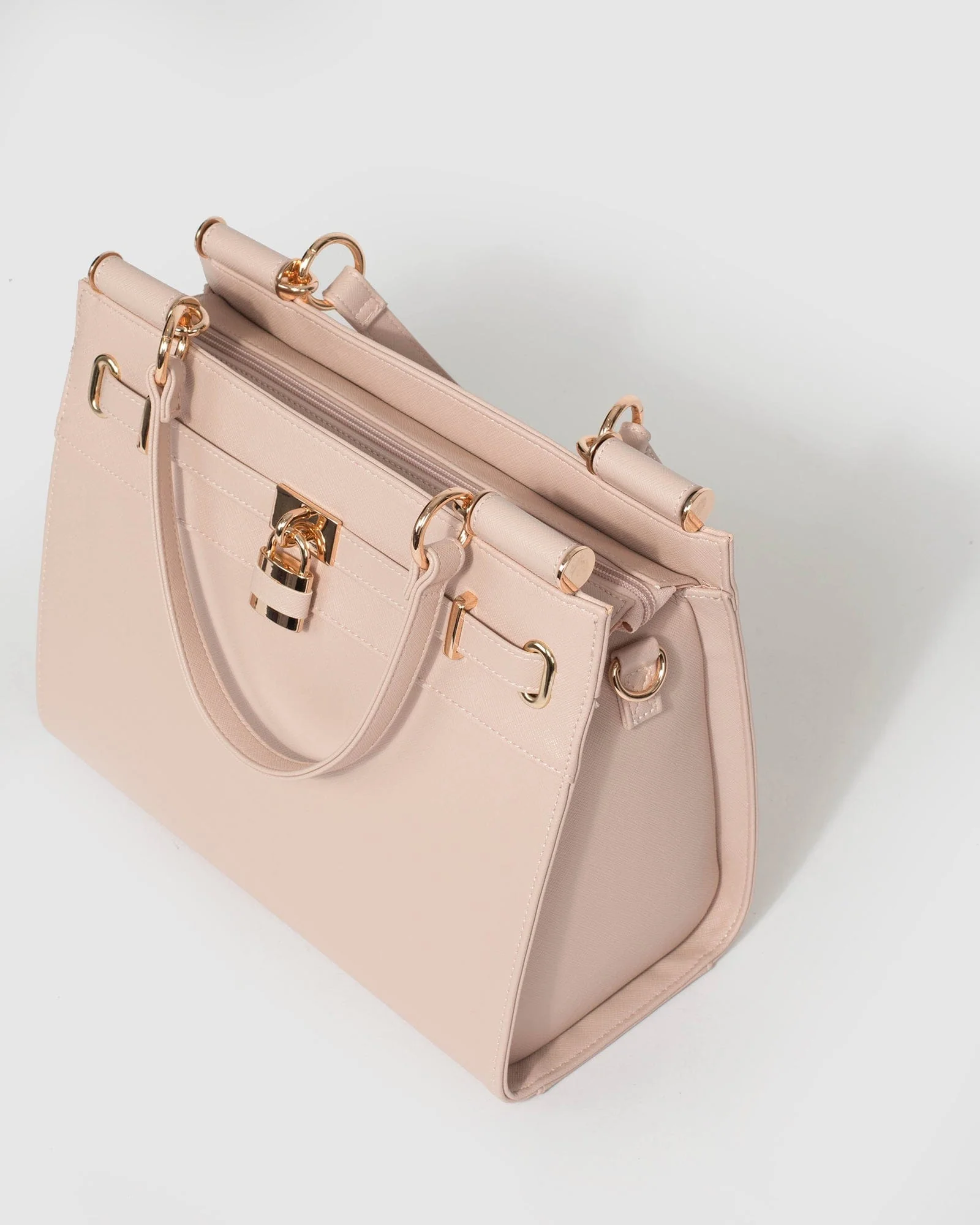 Pink Stephanie Square Lock Tote Bag - Image 7