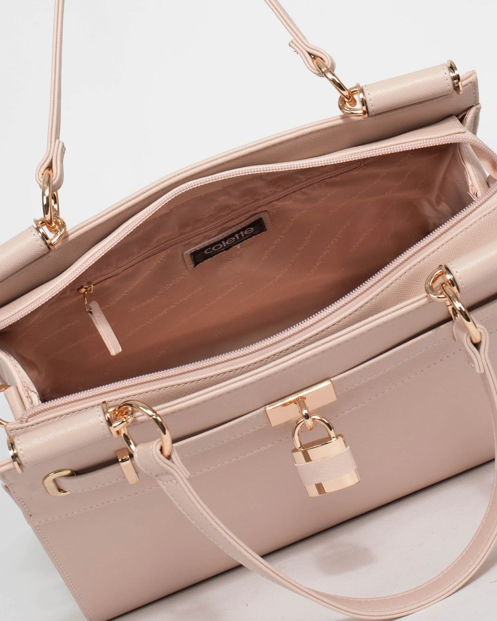 Pink Stephanie Square Lock Tote Bag - Image 9