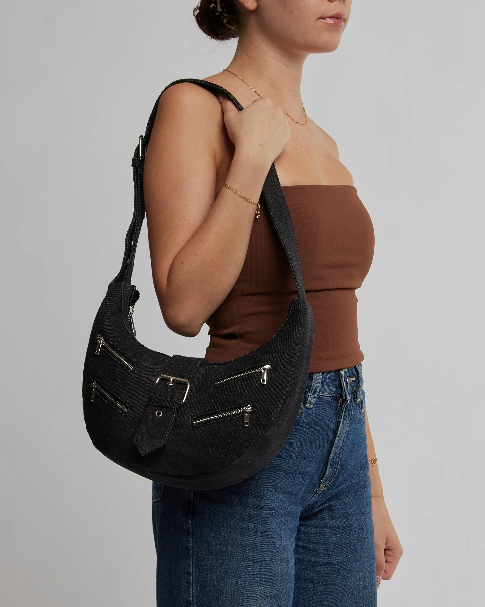 Polly Denim Shoulder Bag - Image 2