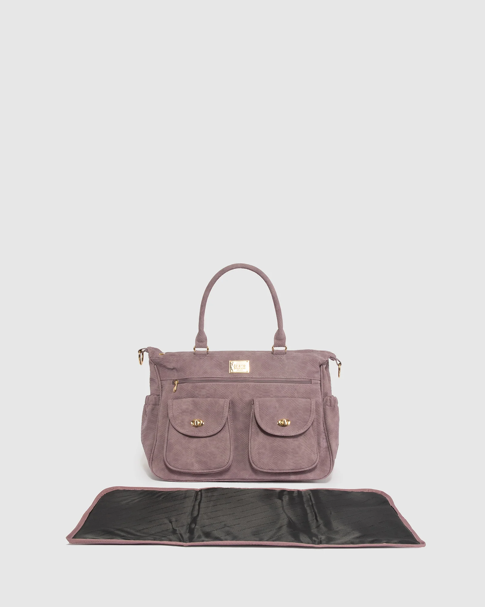 Purple Double Pocket Baby Tote - Image 3