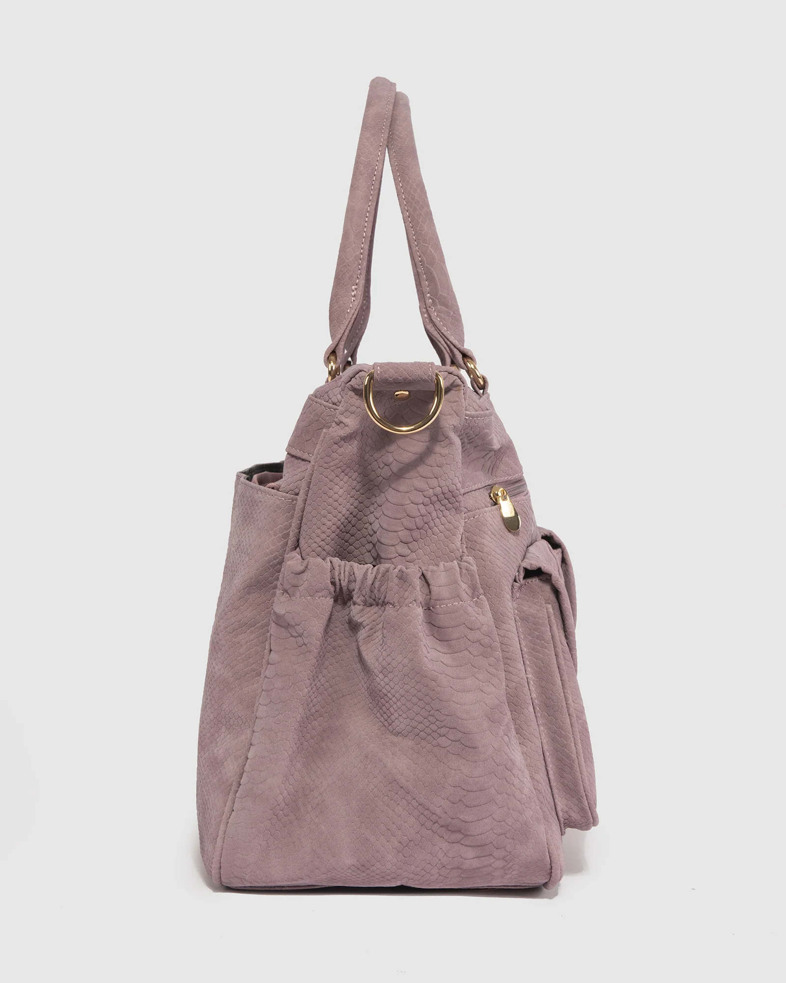 Purple Double Pocket Baby Tote - Image 7