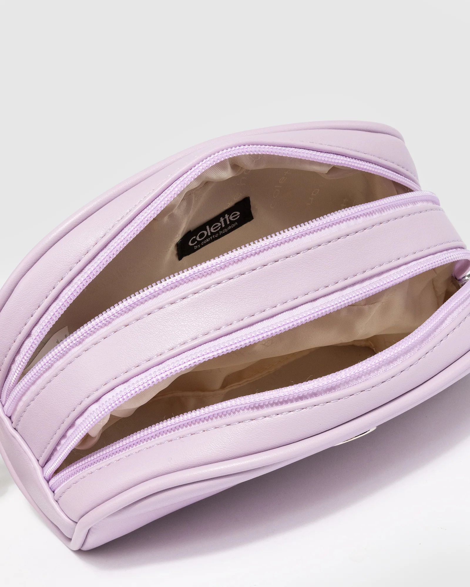 Purple Double Pouch Cosmetic Case - Image 3