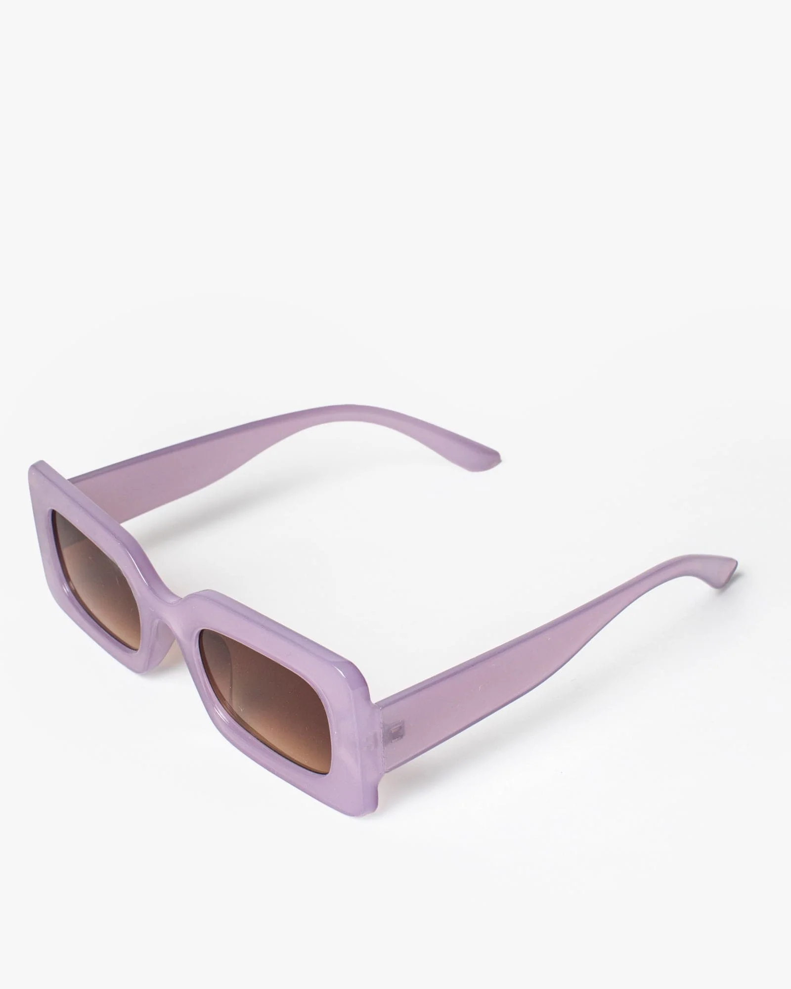 Purple Rectangle Plain Sunglasses - Image 2