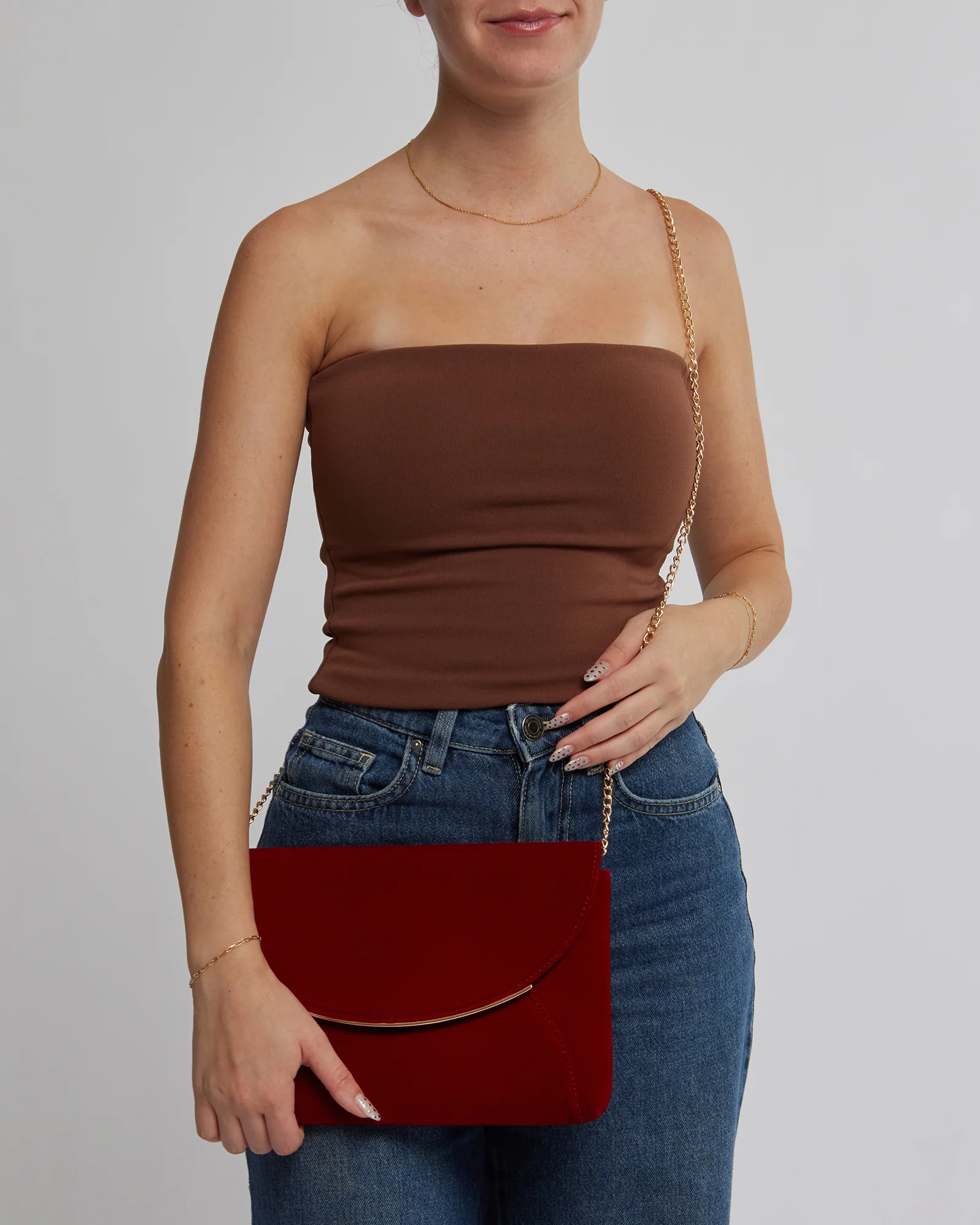 Red Dalila Envelope Clutch Bag - Image 2