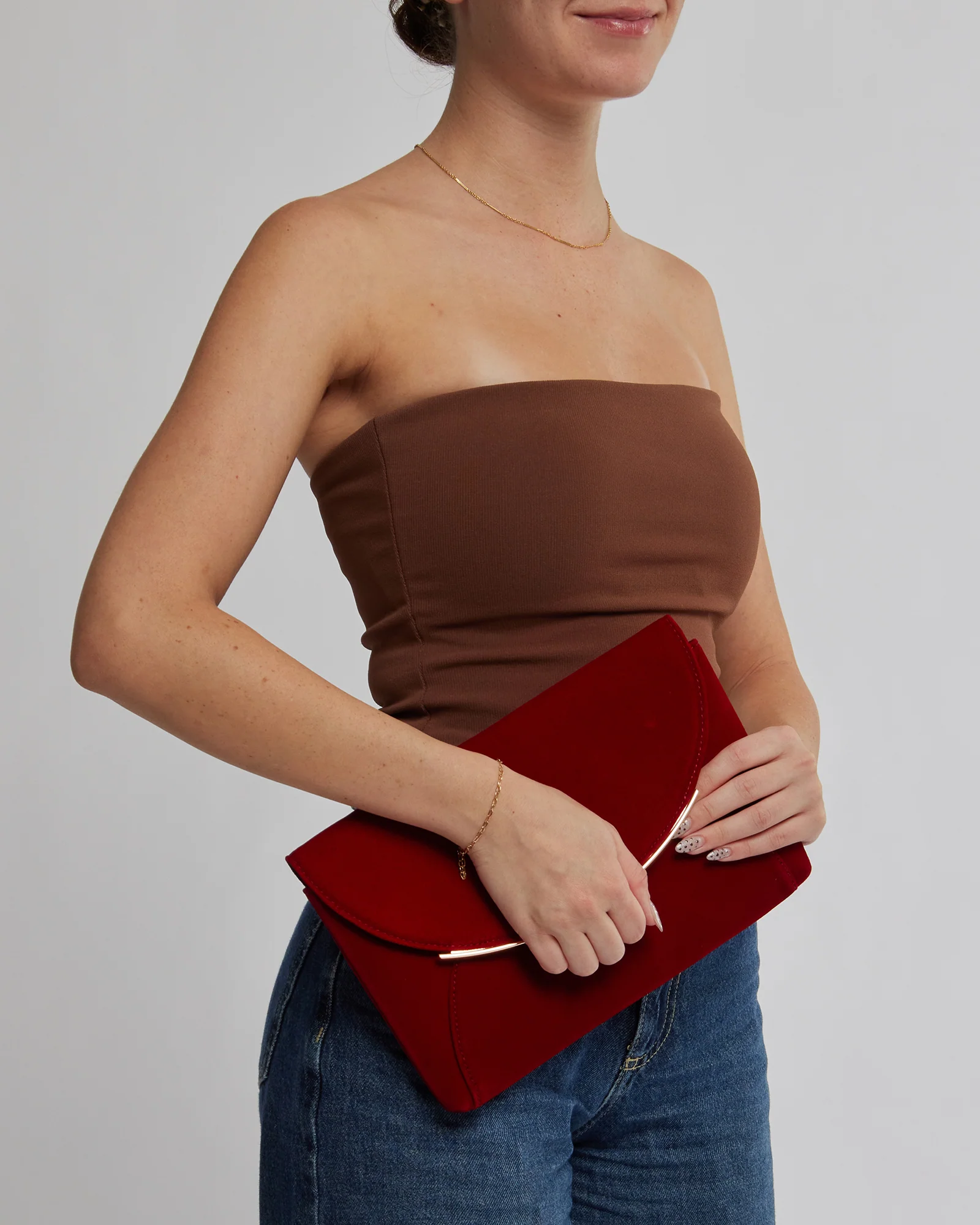 Red Dalila Envelope Clutch Bag - Image 3