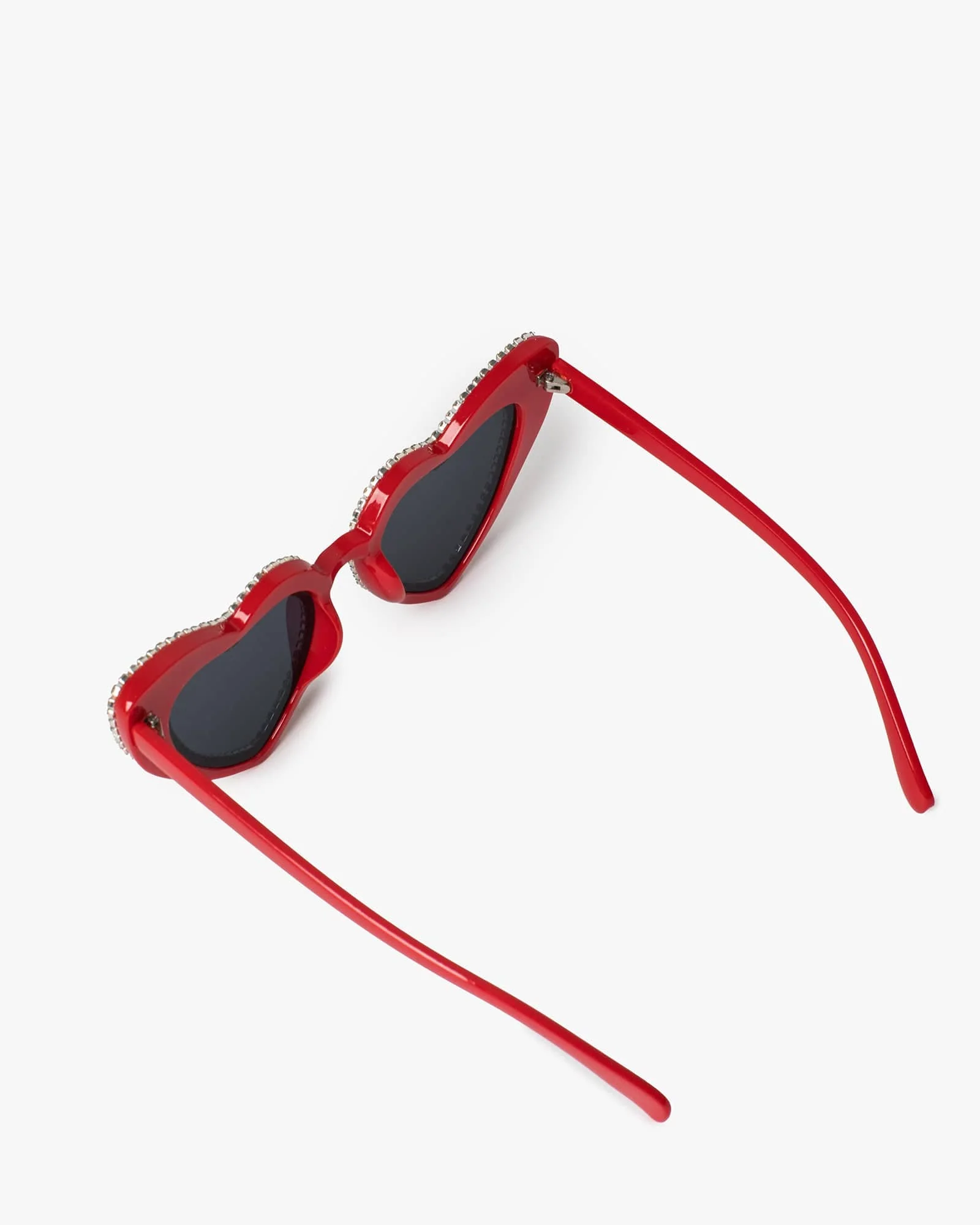 Red Double Rhinestone Heart Sunglasses - Image 3