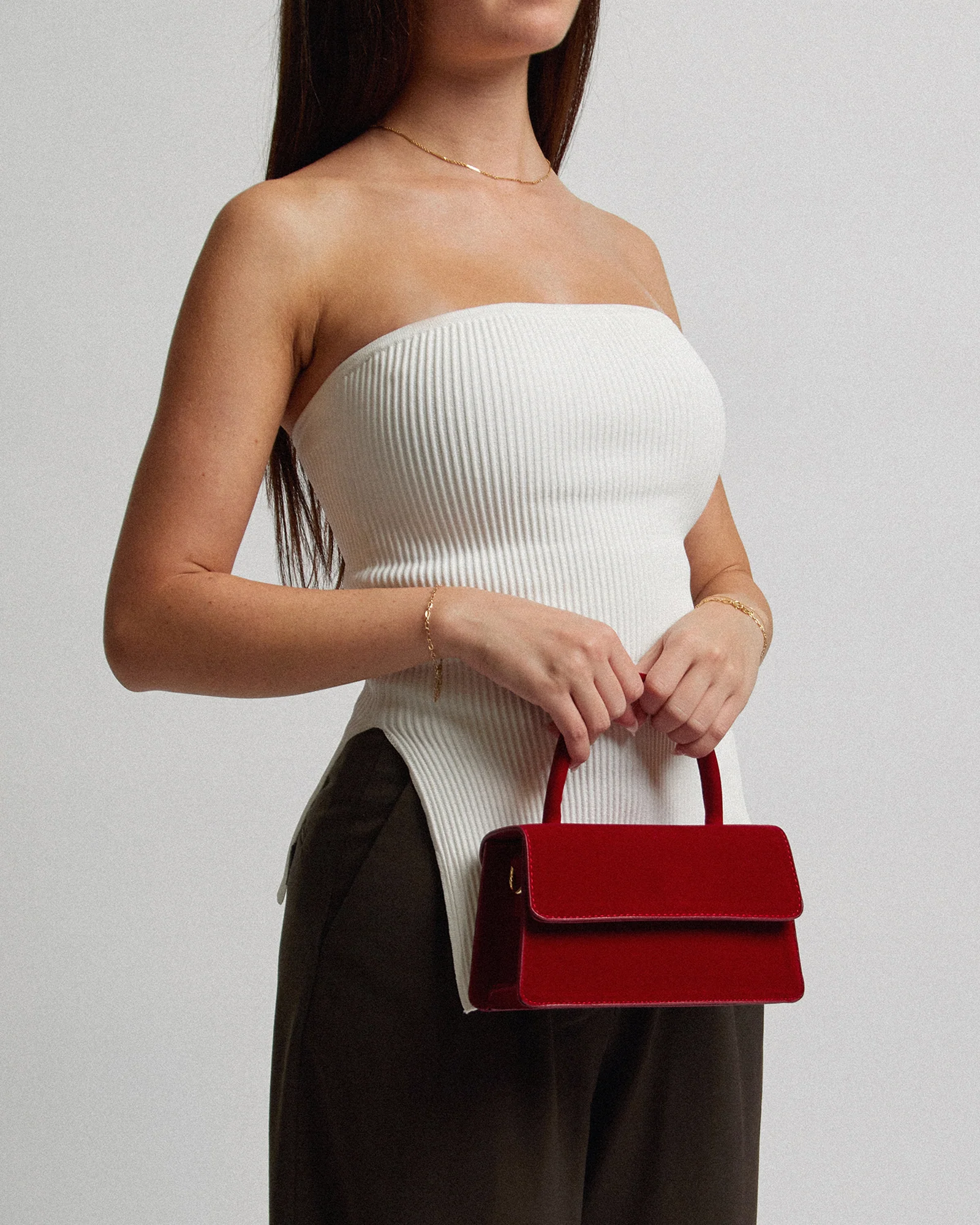 Red Luna Flap Top Handle Bag - Image 2
