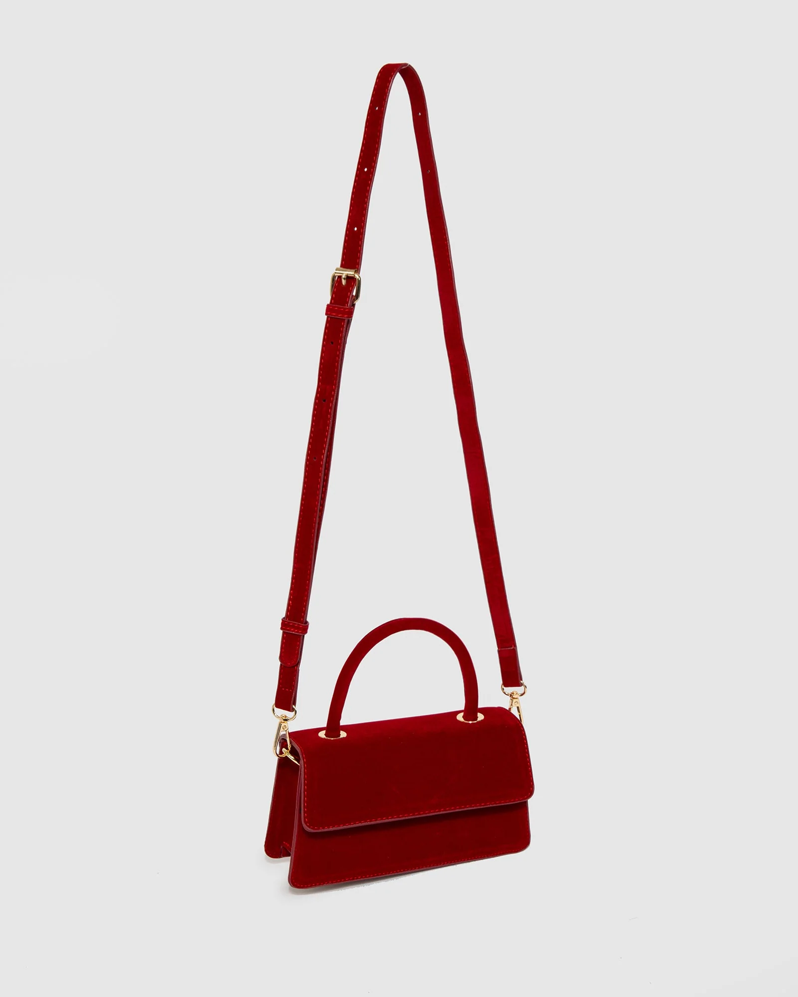 Red Luna Flap Top Handle Bag - Image 4