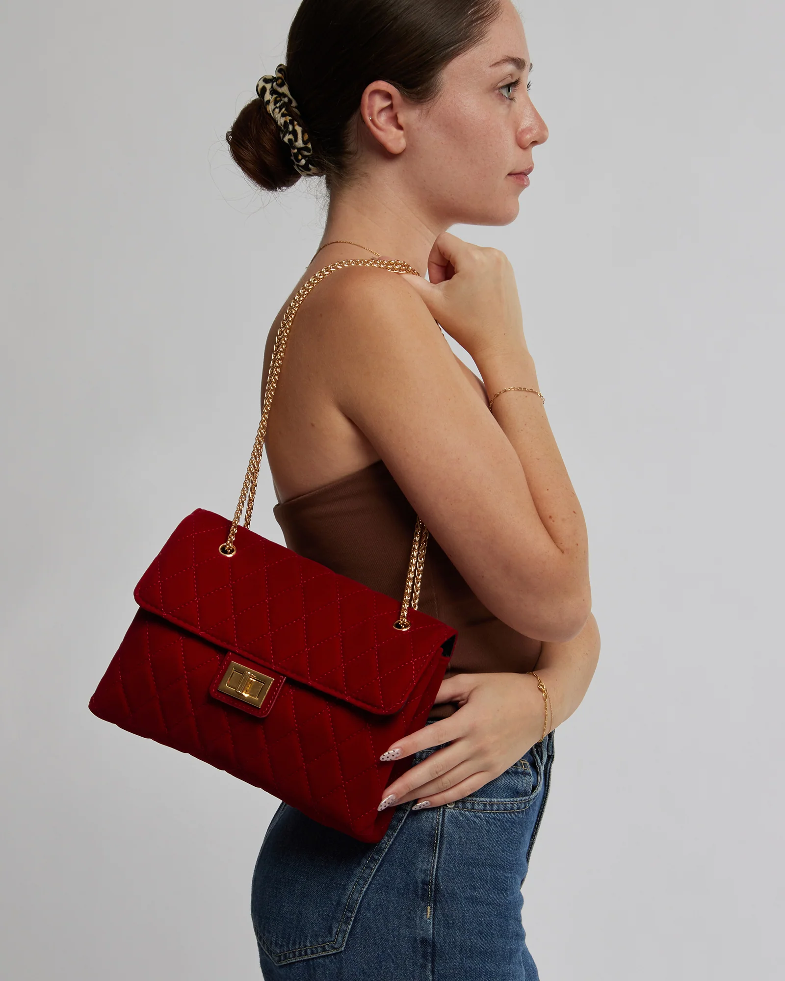 Red Zion Quilt Crossbody Bag - Image 3