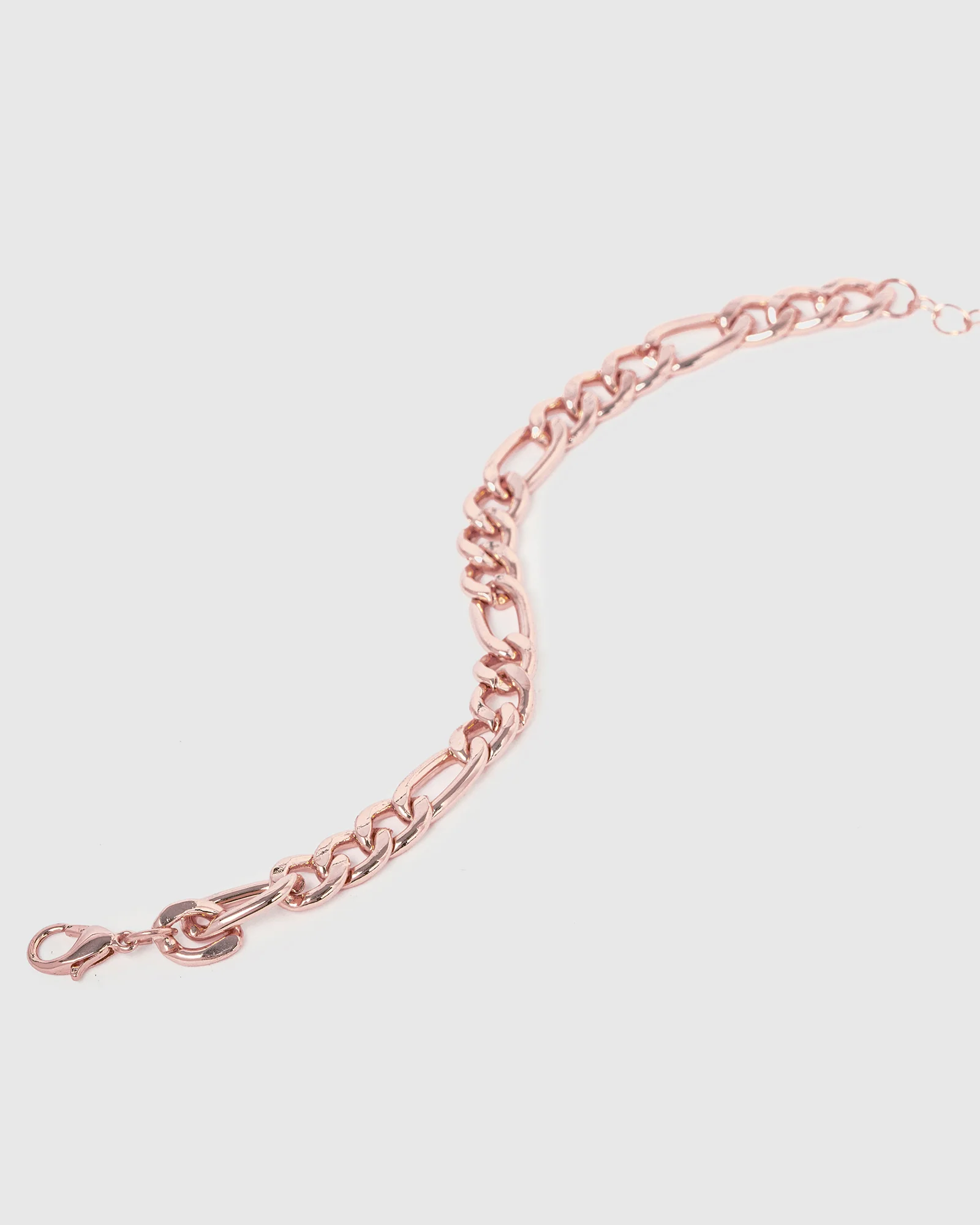 Rose Gold Figaro Chain Bracelet - Image 2