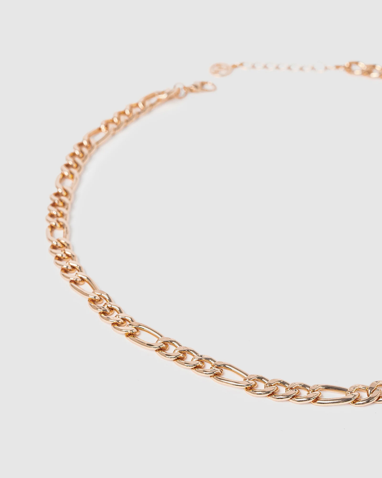 Rose Gold Figaro Chain Necklace - Image 3