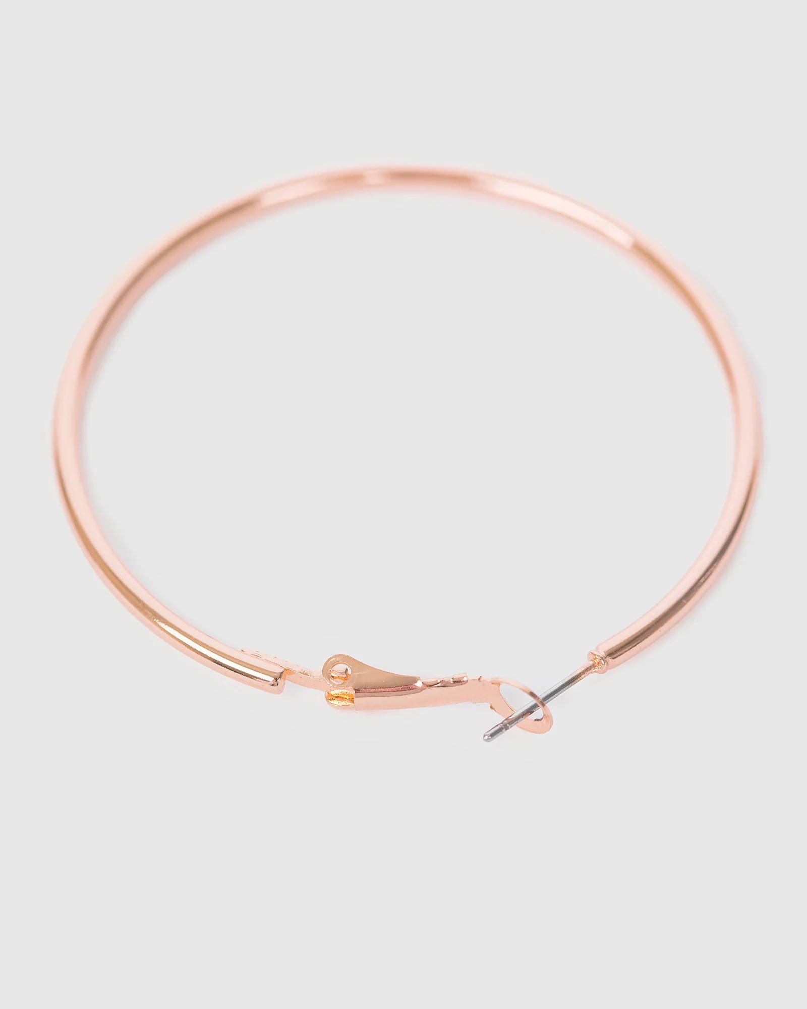 Rose Gold Fine Hoop Earrings - 40mm - Image 3