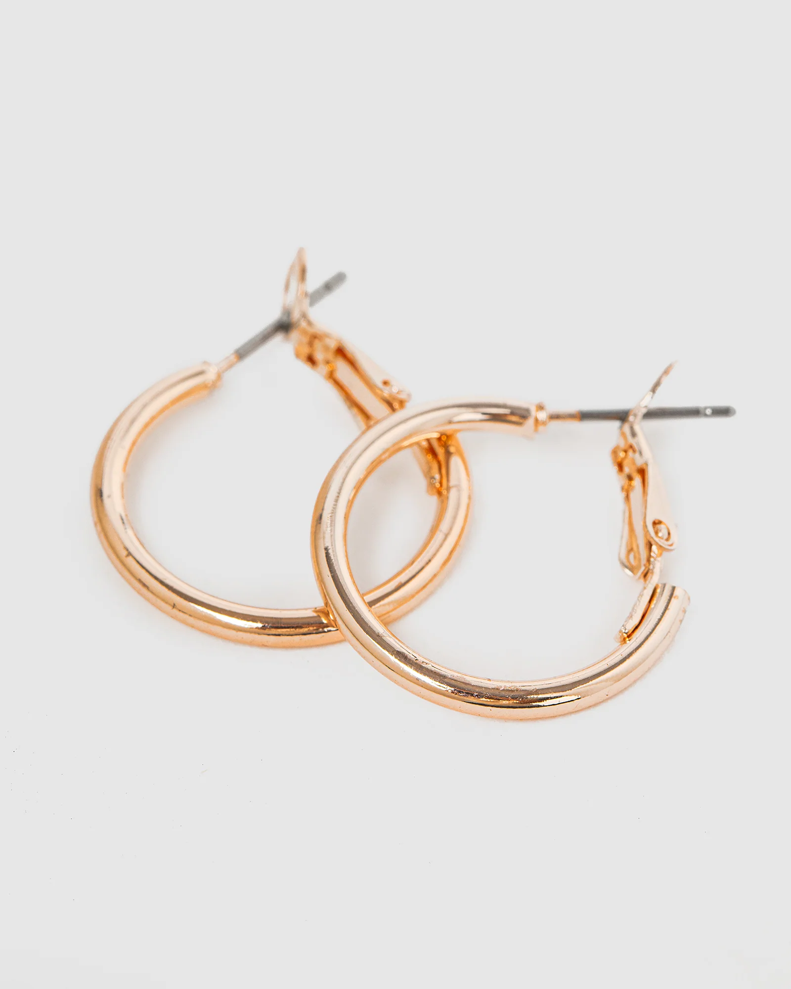 Rose Gold Fine Hoop Earrings - Image 3