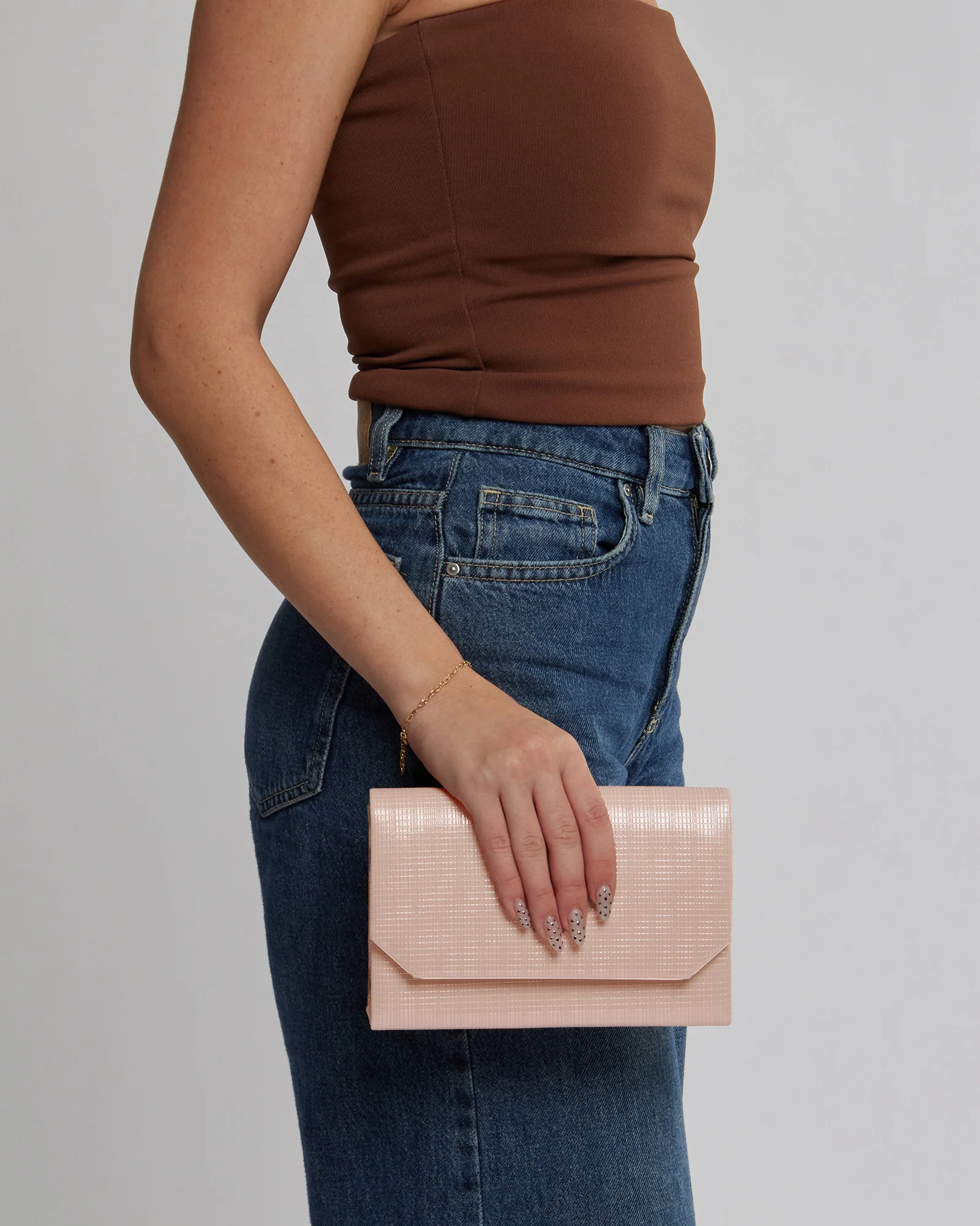 Rose Gold Penny Flap Clutch Bag - Image 2