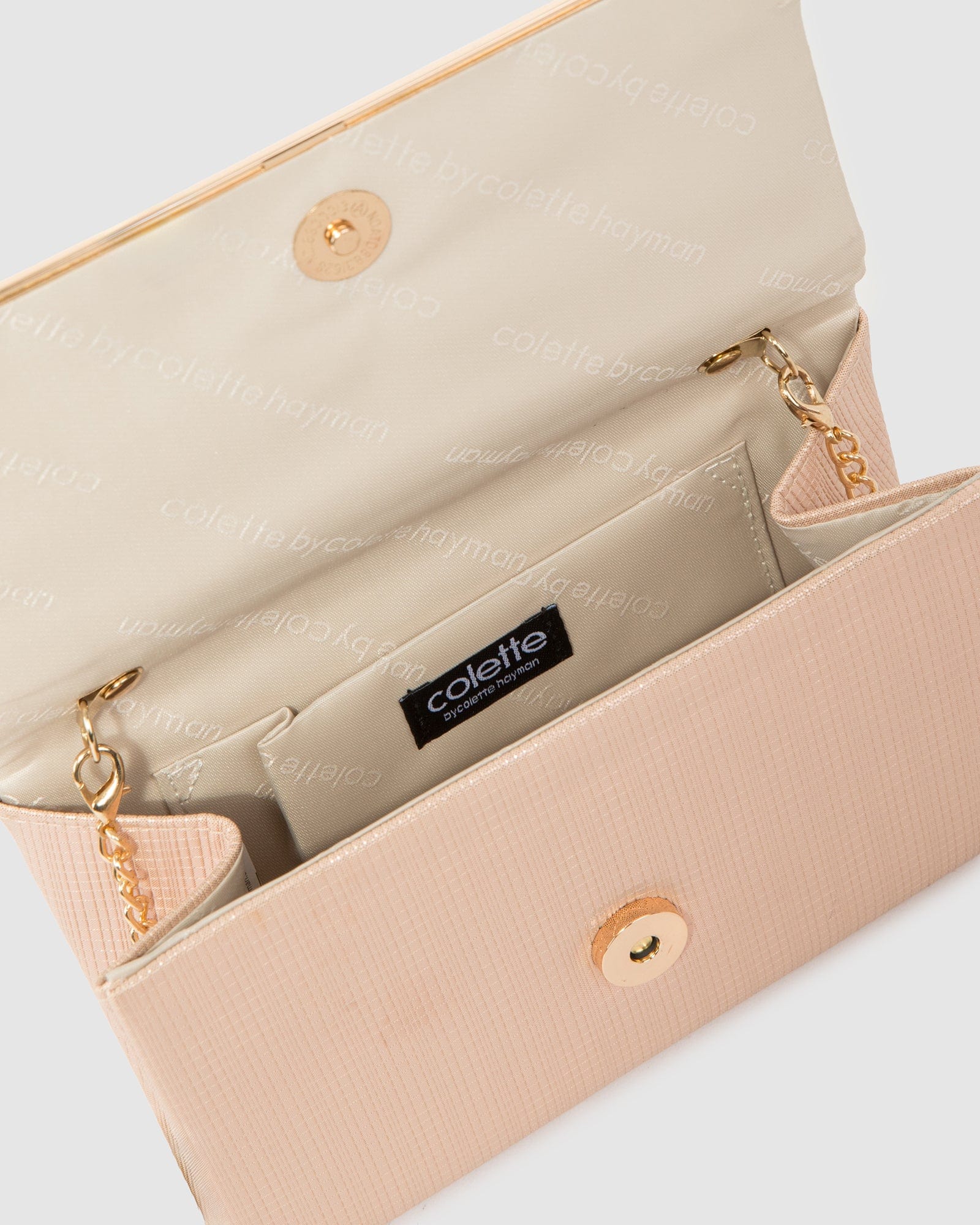 Rose Gold Penny Flap Clutch Bag - Image 7