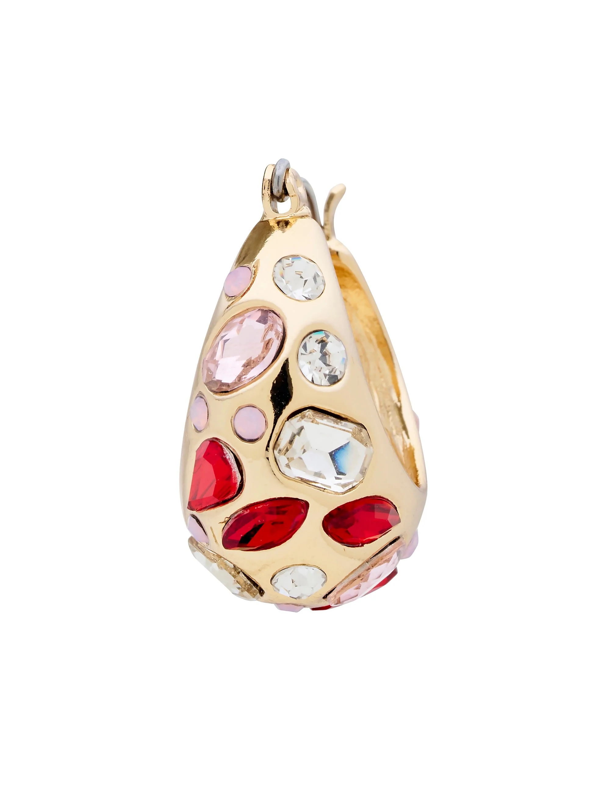 SCARLET CRYSTAL HOOP EARRING - Image 4