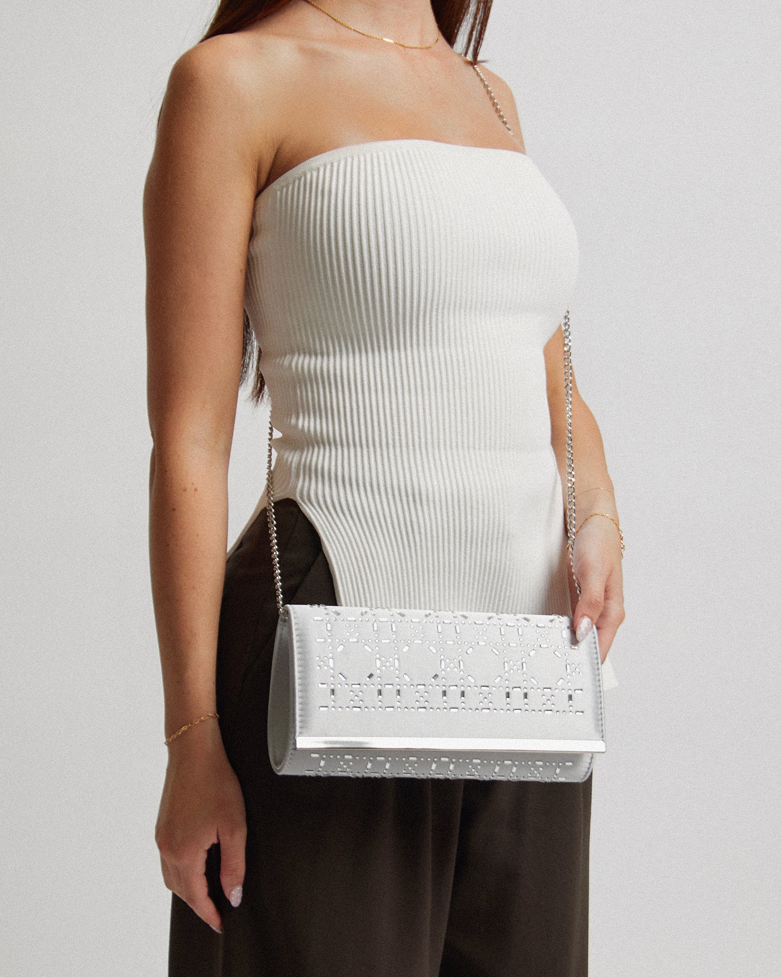 Silver Alyce Clutch Bag - Image 7