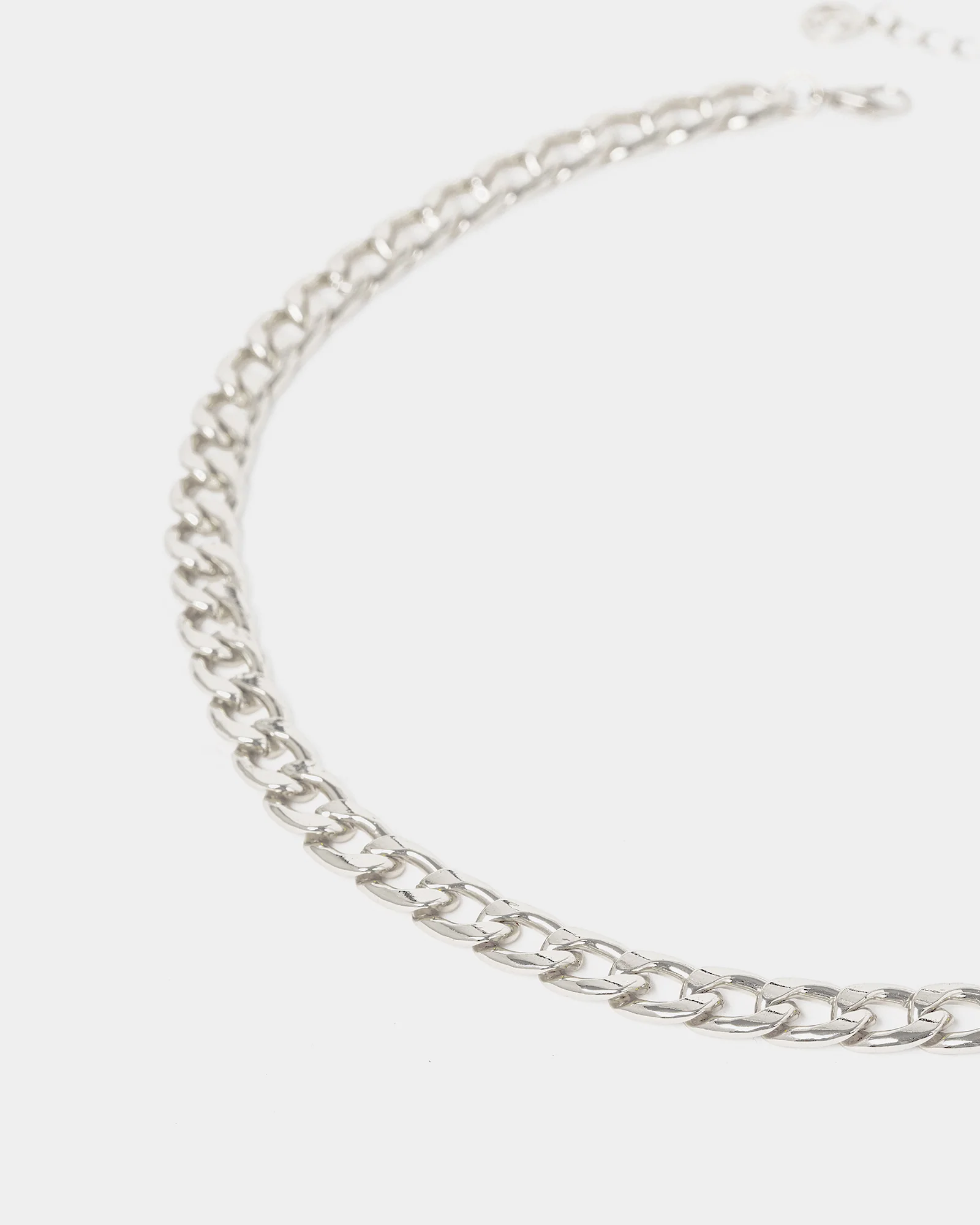 Silver Curb Chain Necklace - Image 3