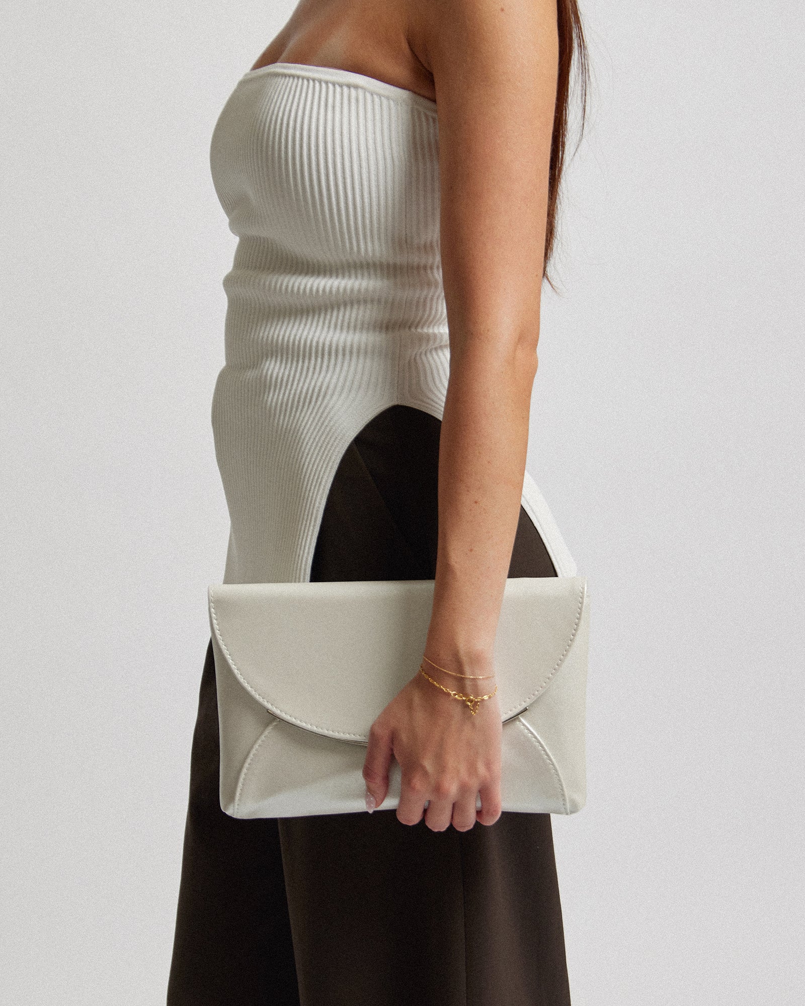 Silver Dalila Envelope Clutch Bag - Image 2