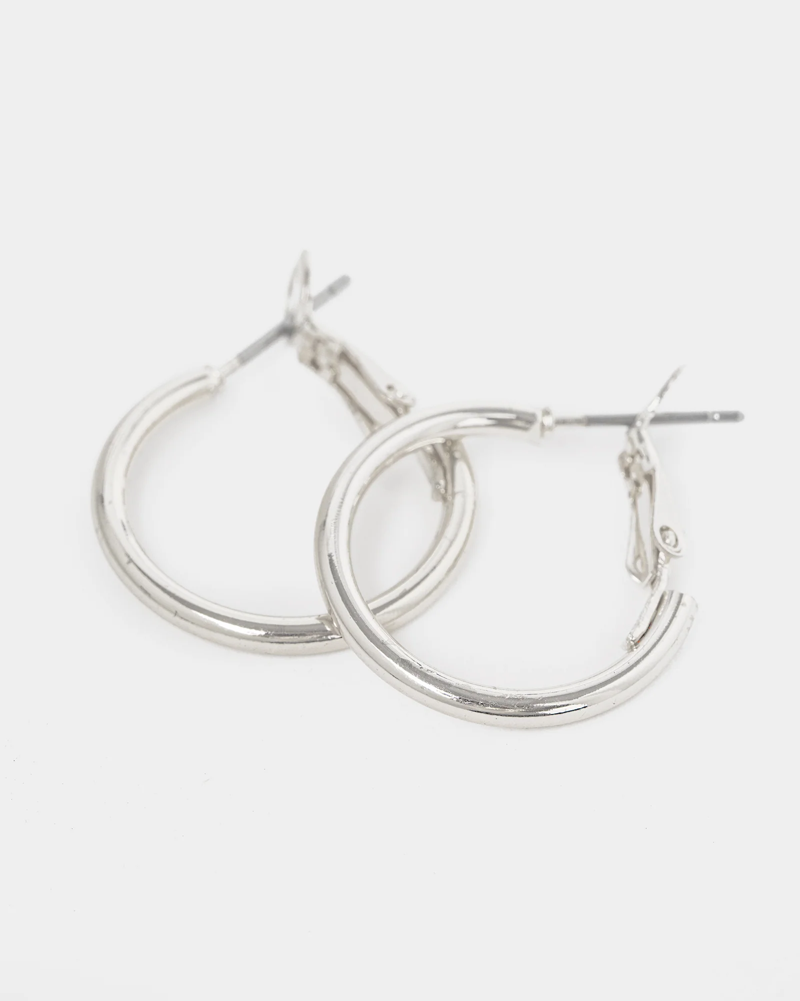 Silver Fine Hoop Earrings - 20mm - Image 3