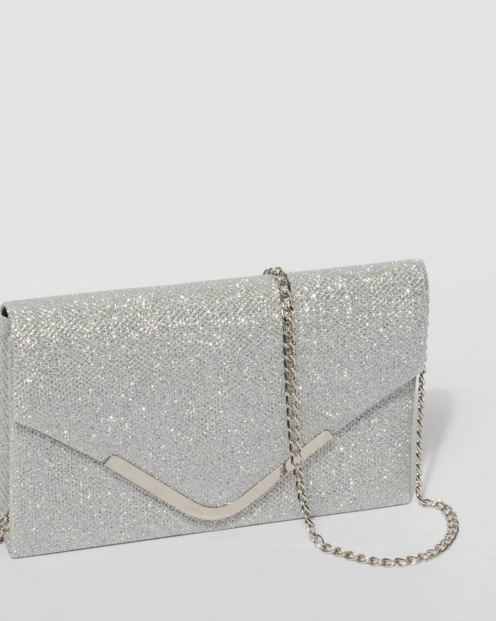 Silver Lila Envelope Clutch Bag - Image 3
