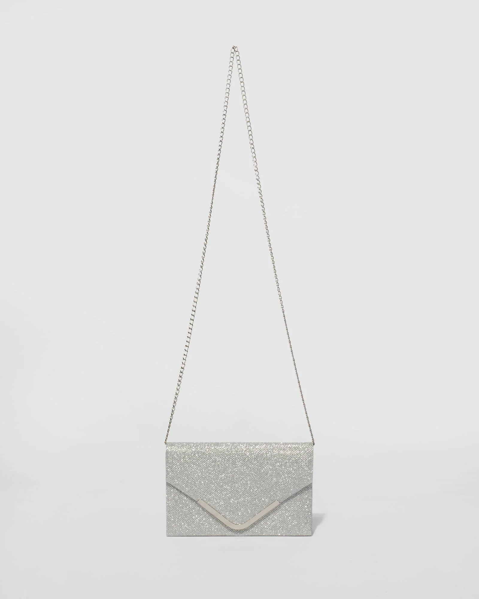 Silver Lila Envelope Clutch Bag - Image 4