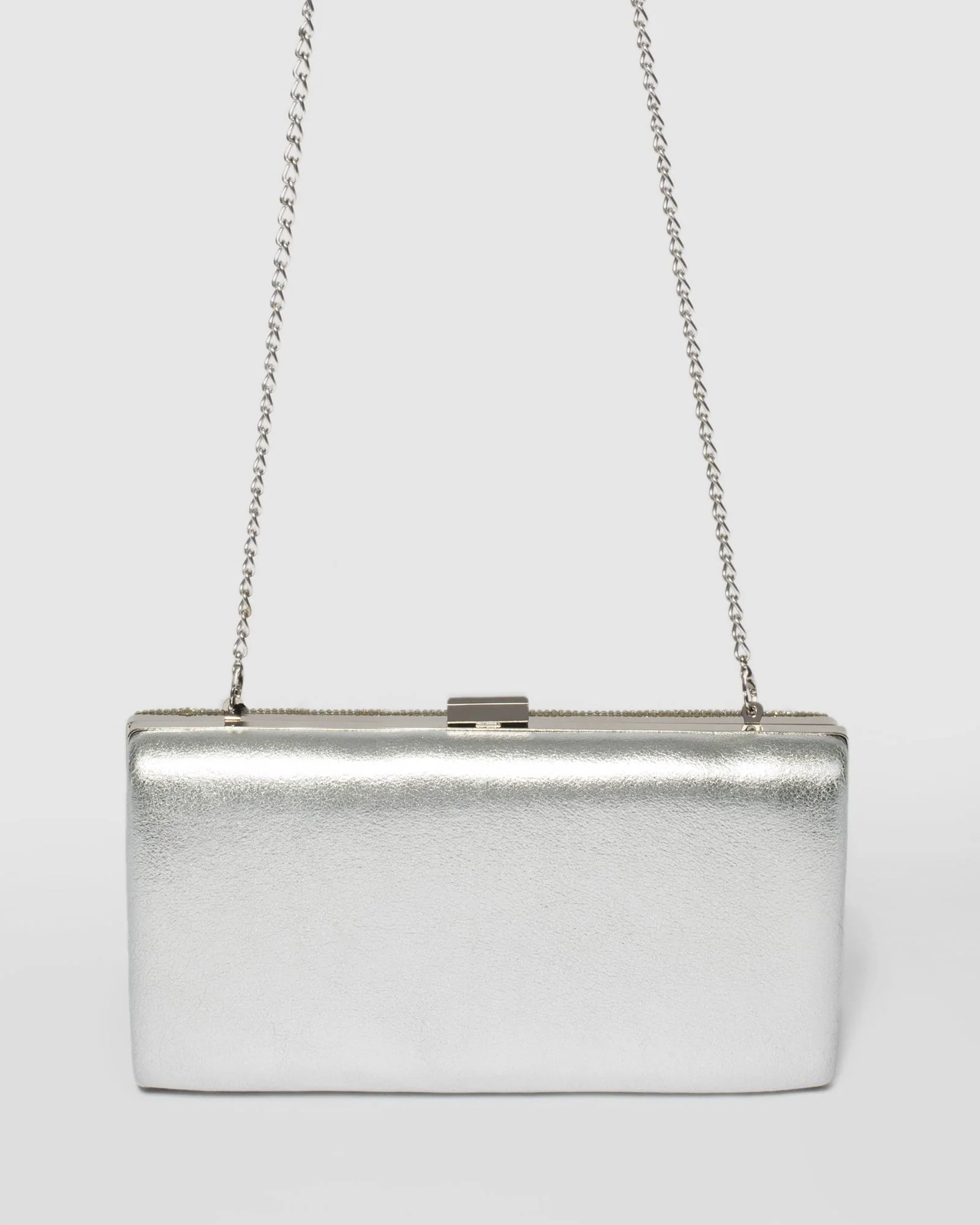 Silver Margot Hardcase Clutch Bag - Image 4
