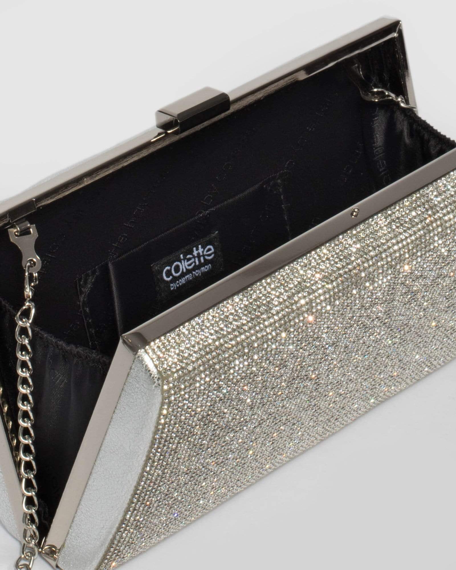 Silver Margot Hardcase Clutch Bag - Image 7