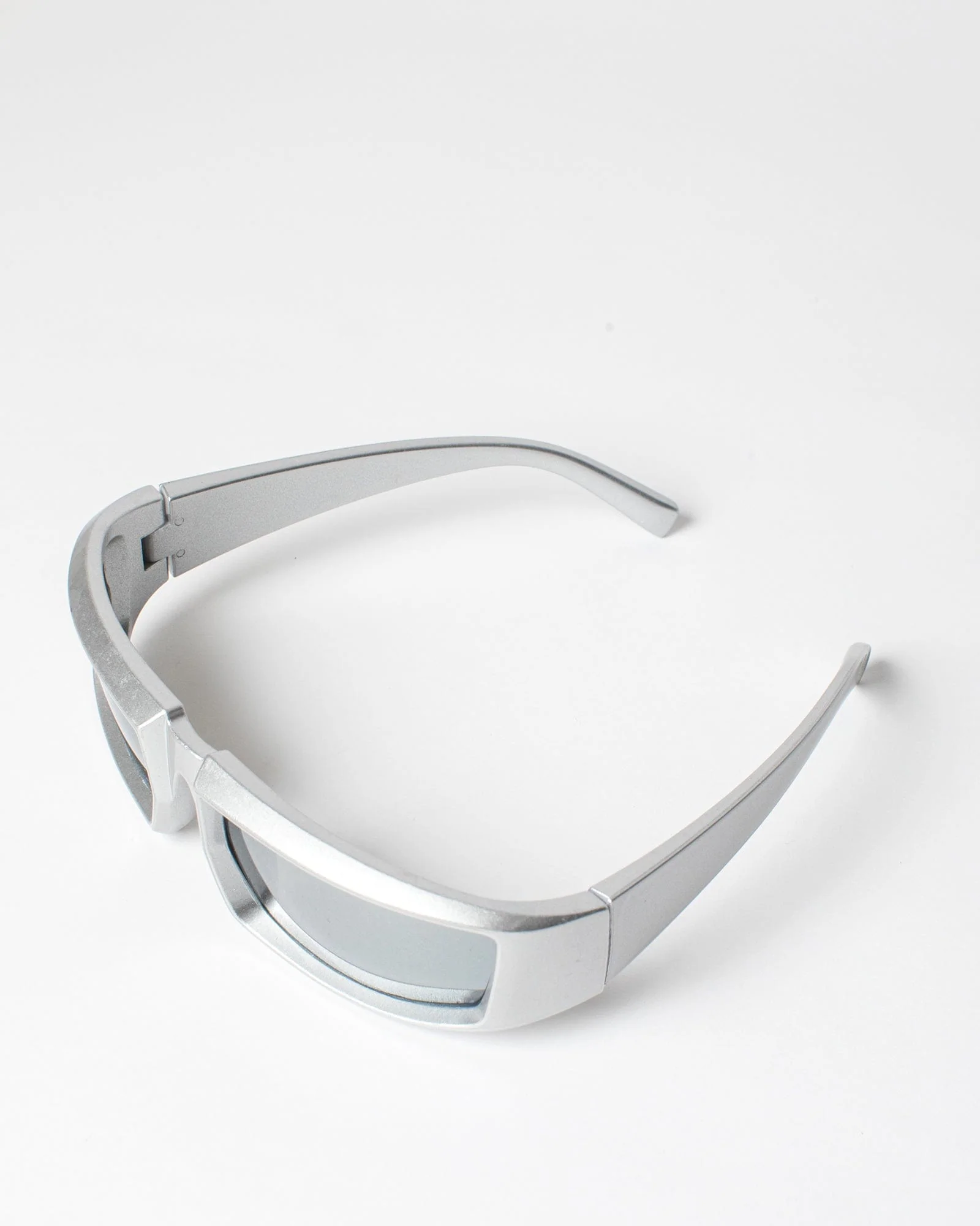 Silver Matte Look Shield Sunglasses - Image 2