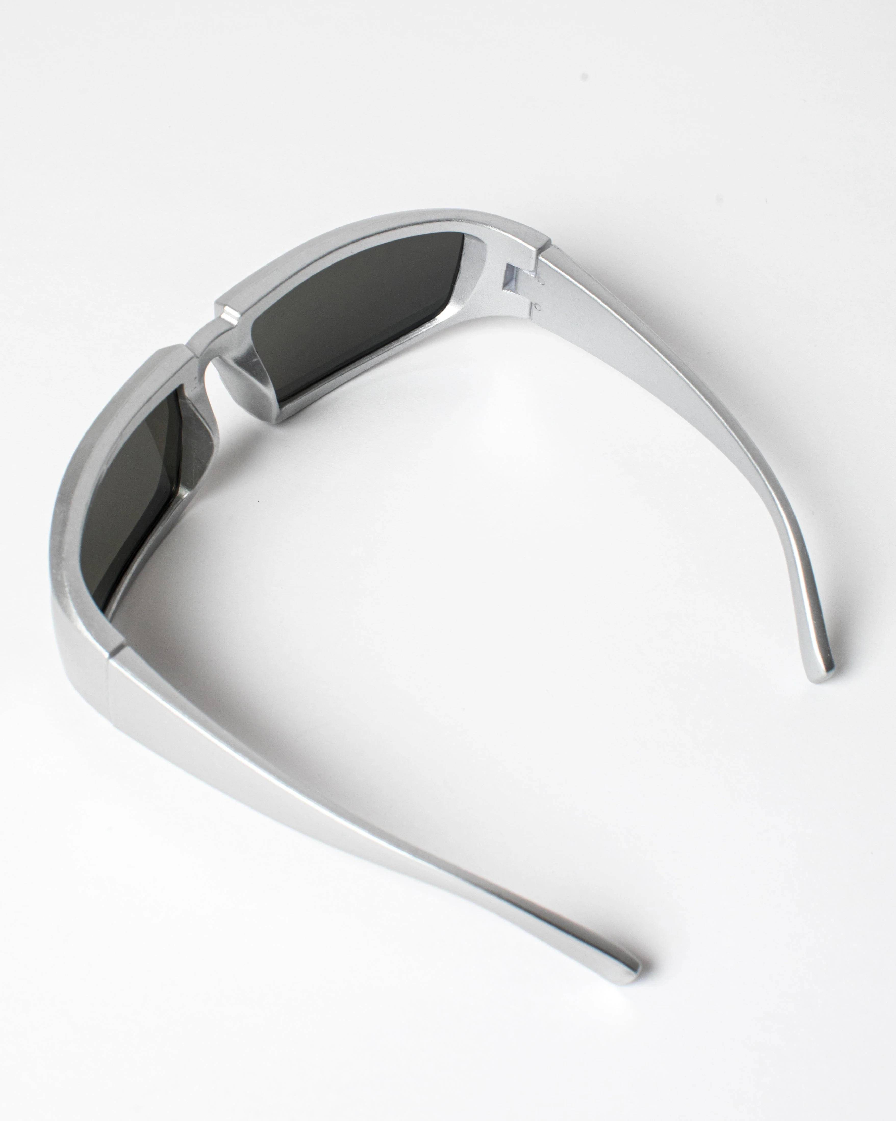 Silver Matte Look Shield Sunglasses - Image 3