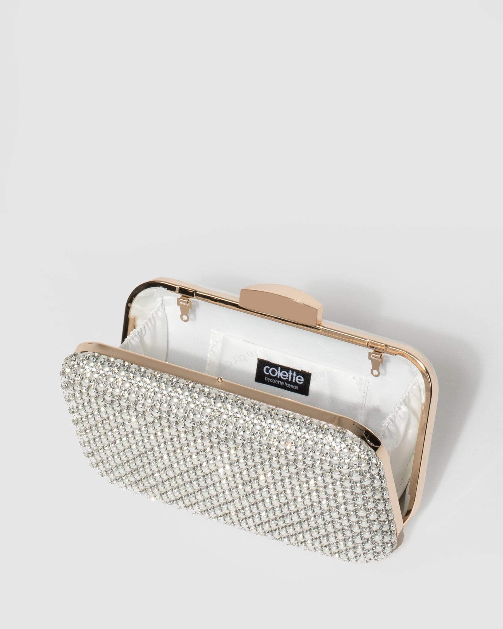 Silver Penelope Hardcase Clutch Bag - Image 9