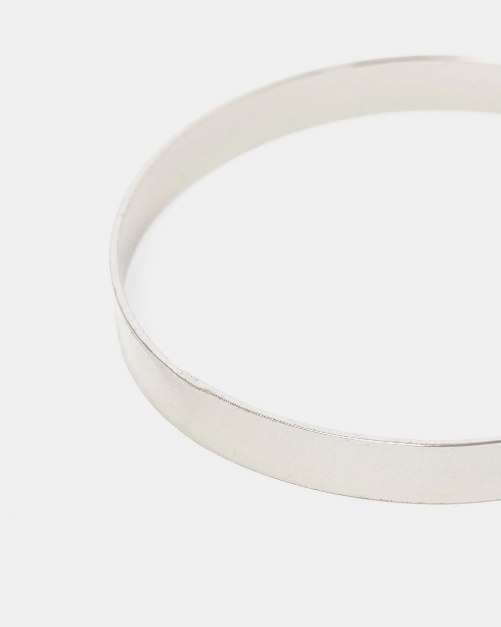 Silver Thick Metal Bangle Bracelet - Image 3