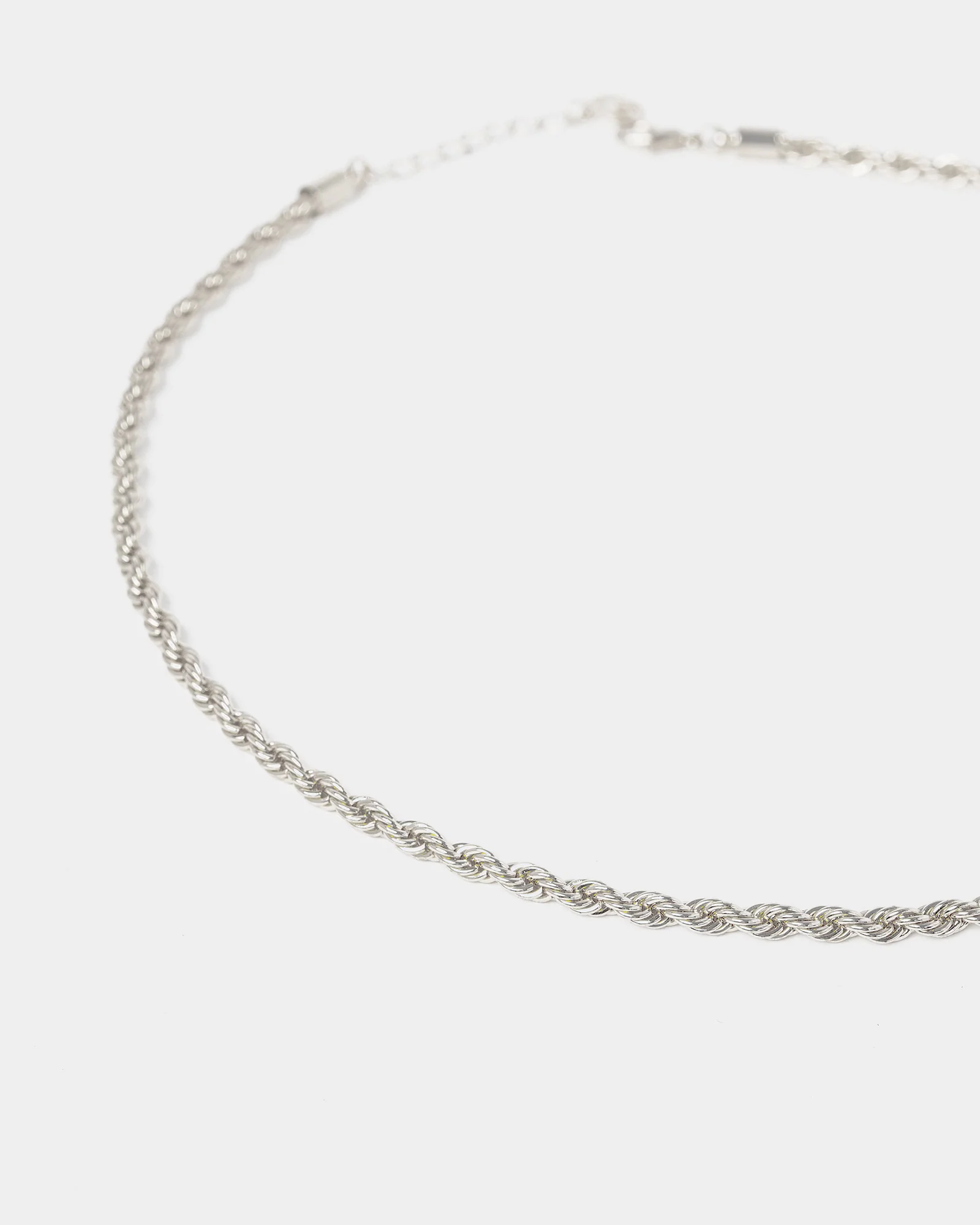 Silver Thin Rope Chain Necklace - Image 3
