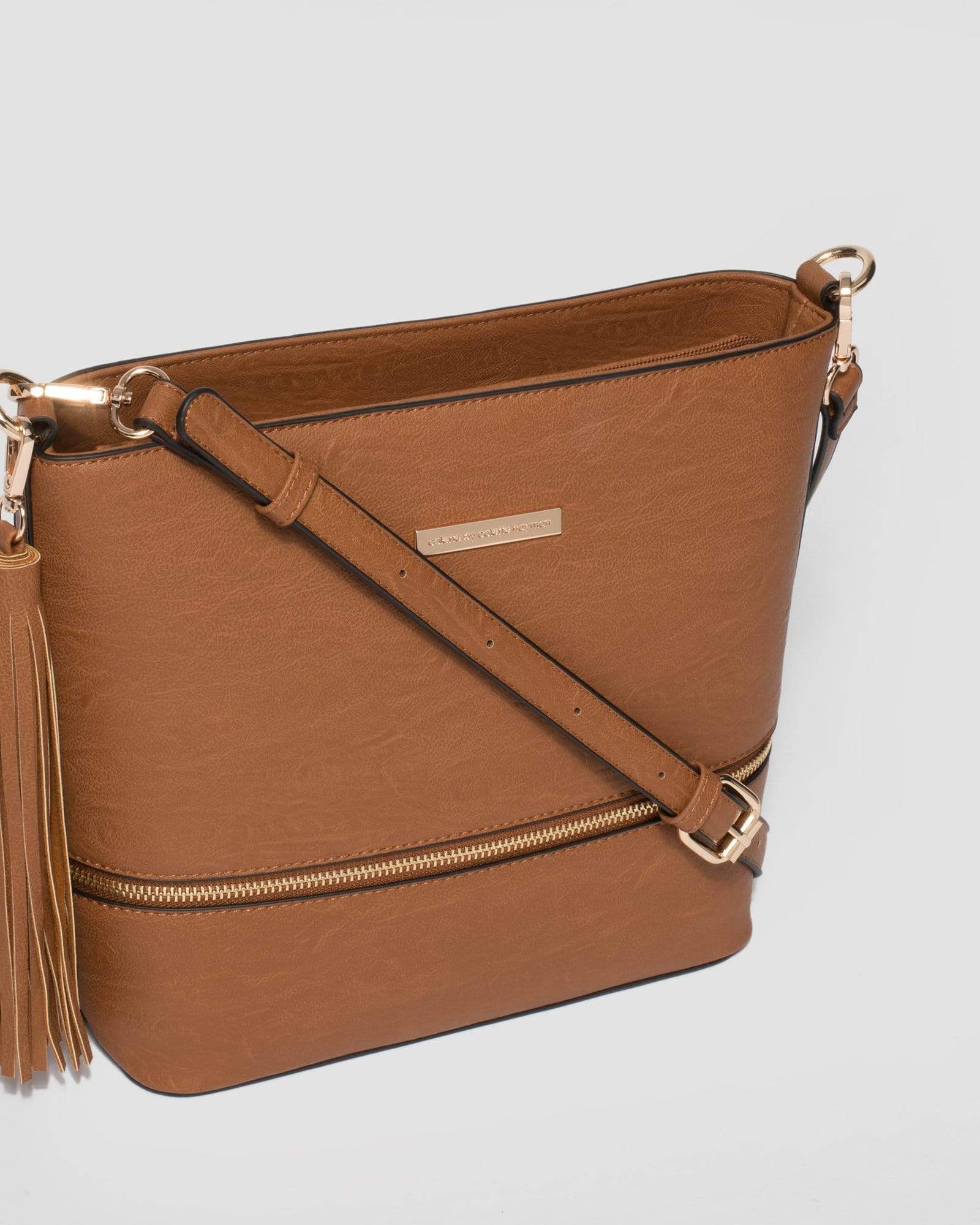 Tan Pia Tassel Medium Crossbody Bag - Image 3